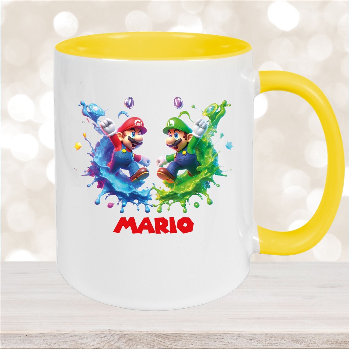 Tasse Wunschname Super-Mario #7 Keramik Kinderbecher personalisiert versch. Farben