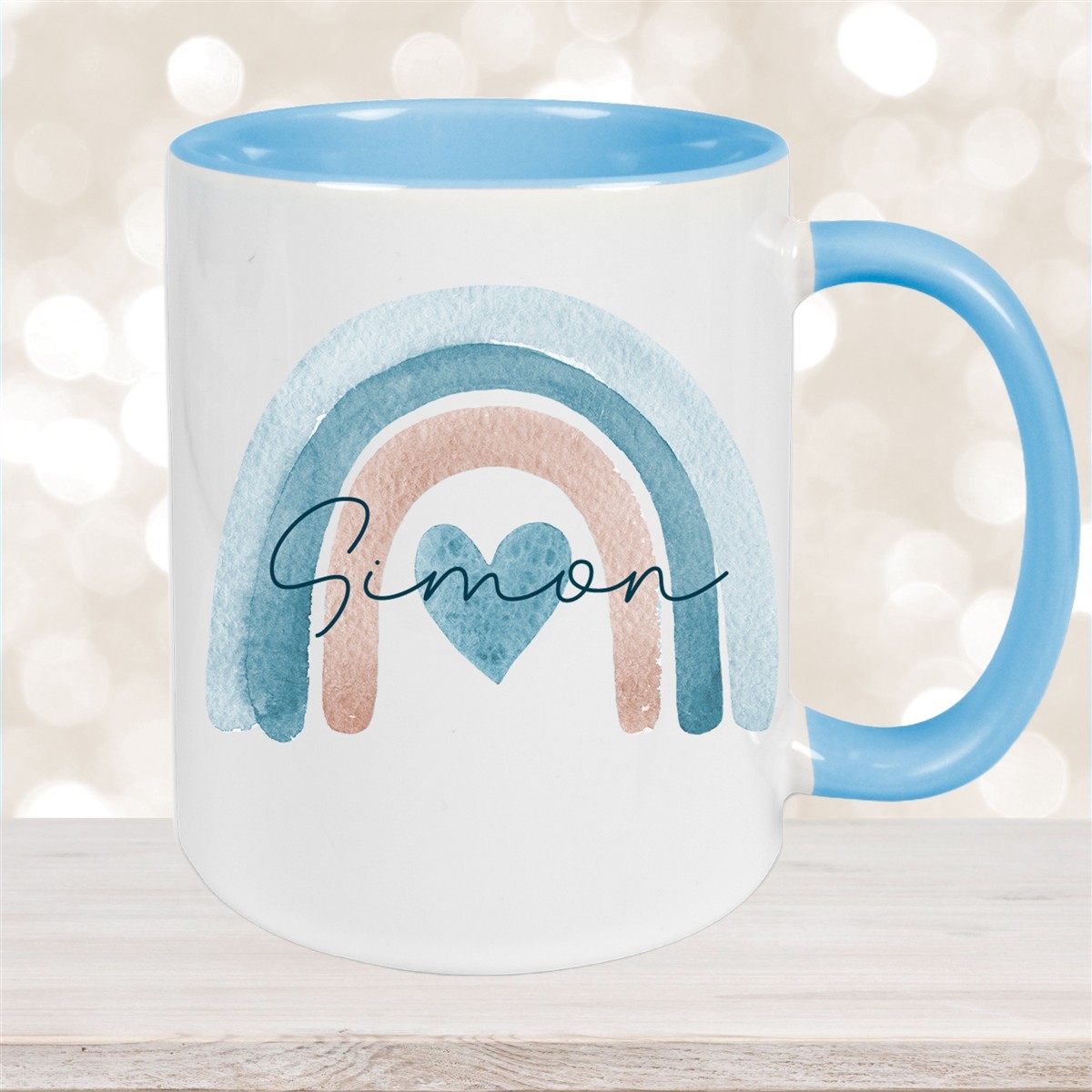 Tasse Wunschname Regenbogen #6 Keramik Kinderbecher versch. Farben