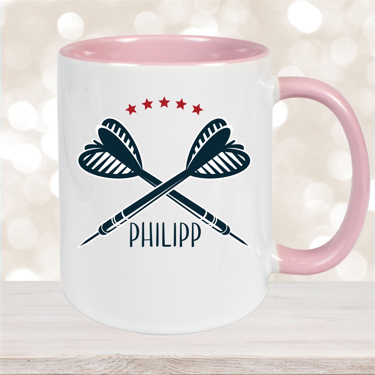 Tasse Dart #3 Wunschname Keramik Kinderbecher personalisiert versch. Farben