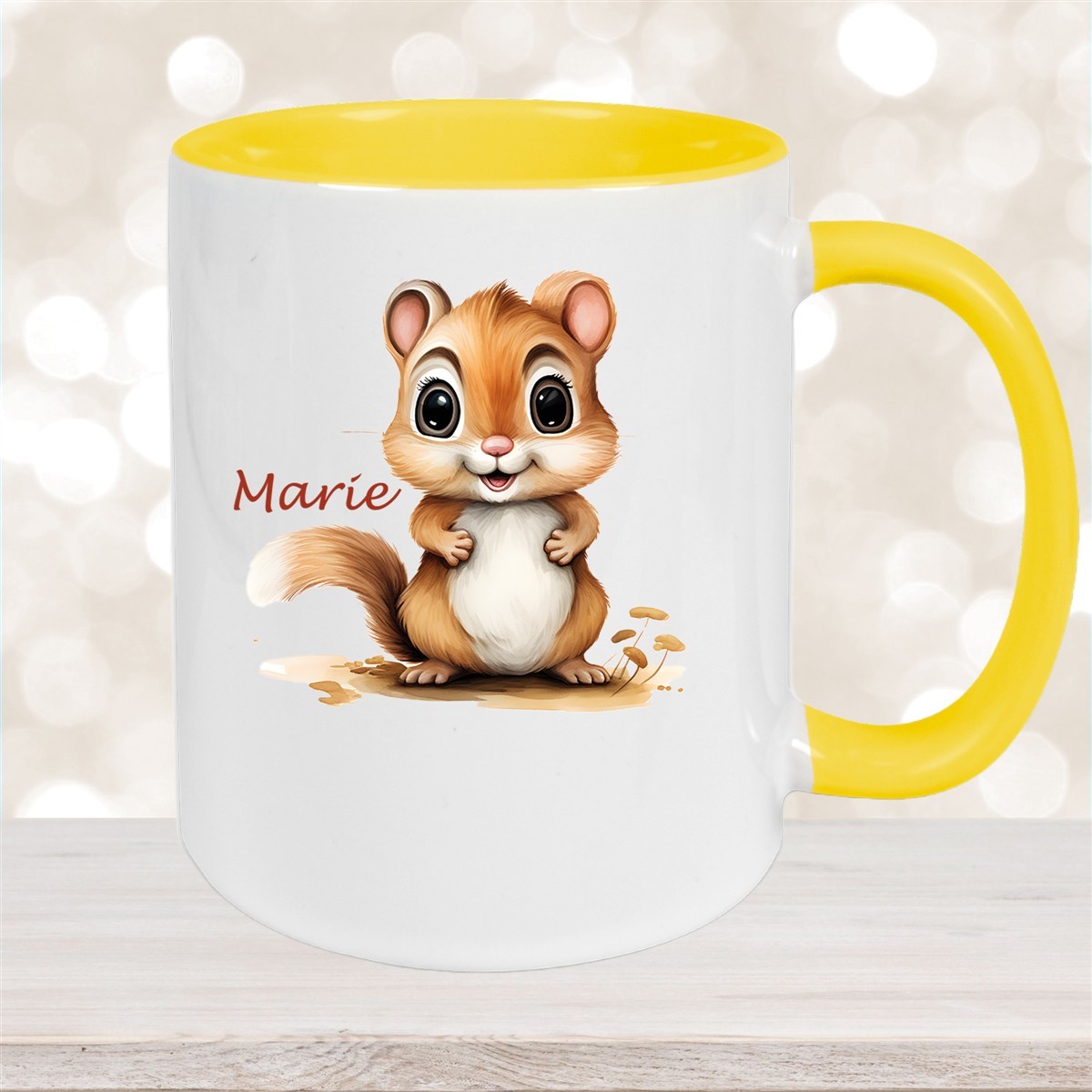 Tasse Wunschname Chipmunk #2 Keramik Kinderbecher personalisiert versch. Farben