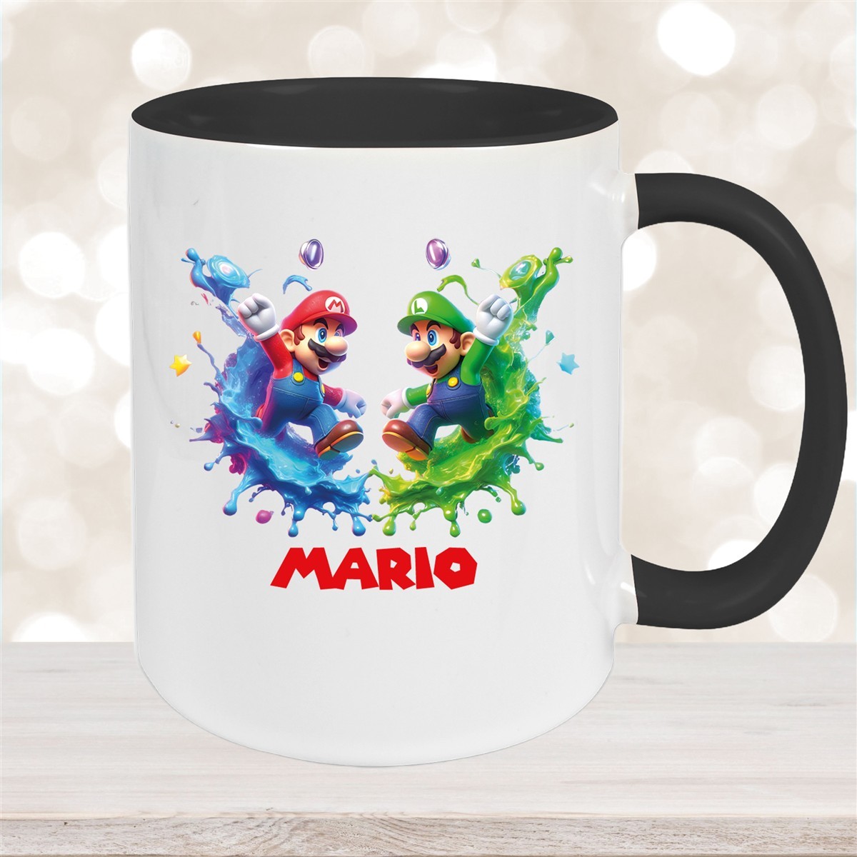 Tasse Wunschname Super-Mario #7 Keramik Kinderbecher personalisiert versch. Farben