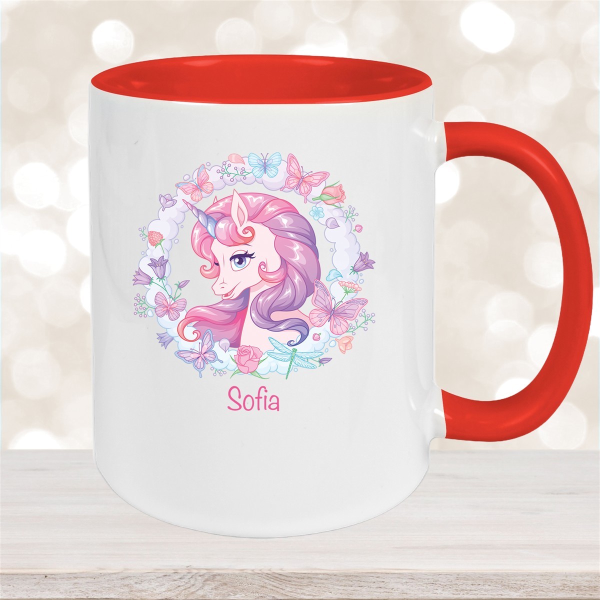 Tasse Wunschname Einhorn #1 Keramik Kinderbecher personalisiert versch. Farben