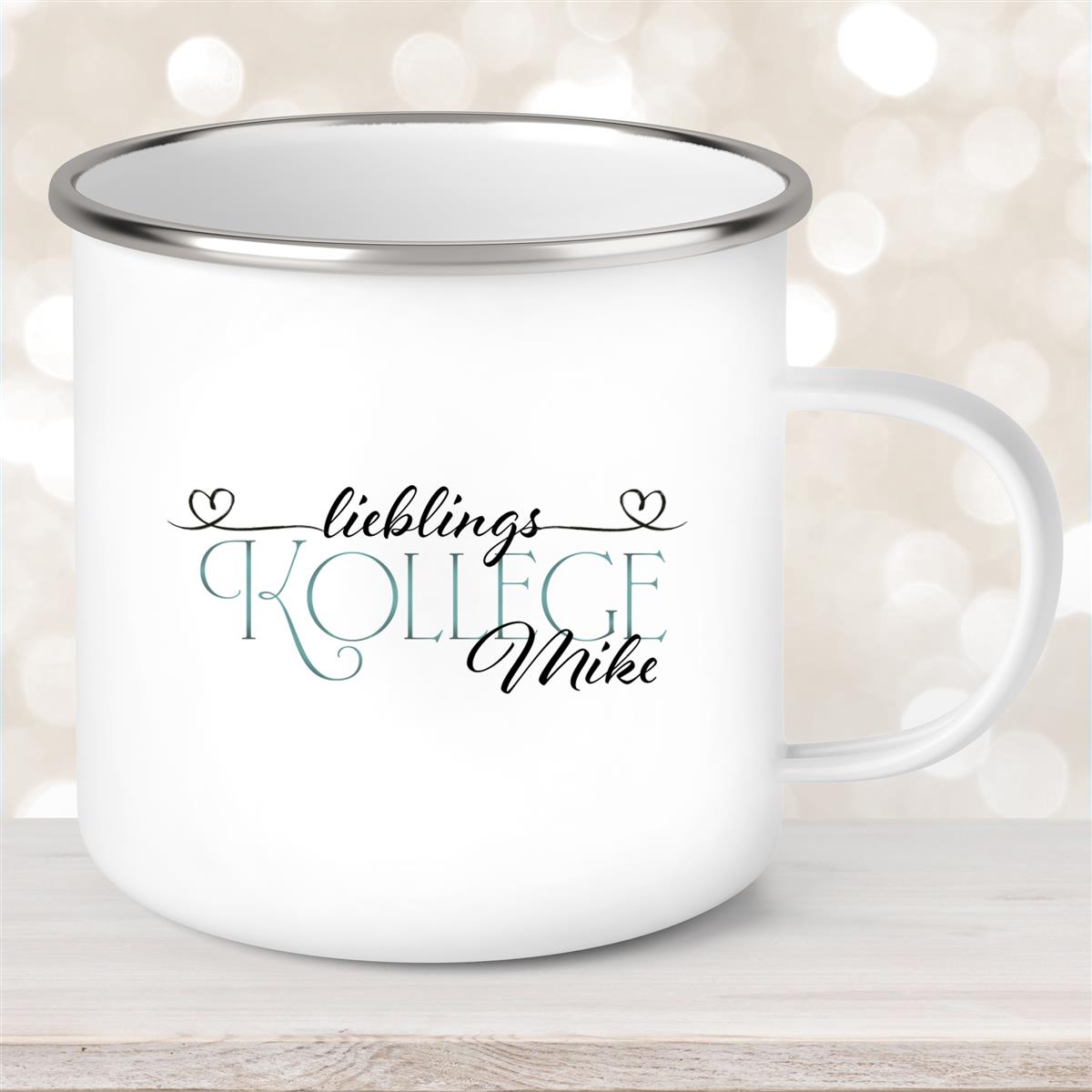 Tasse Wunschname Lieblings-Kollege #1 Emaille personalisiert