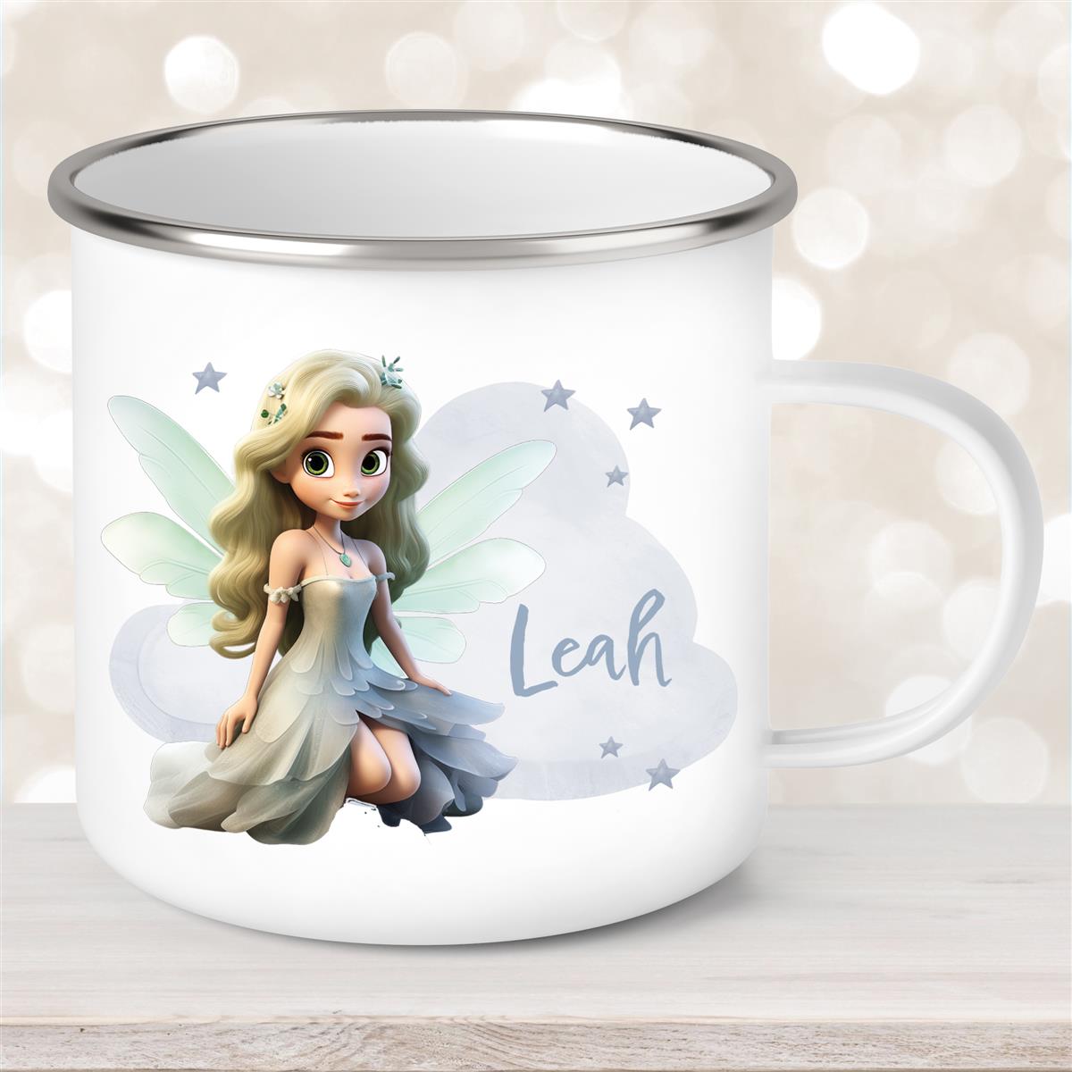 Tasse Fee #4 Wunschname Emaille Kinderbecher personalisiert