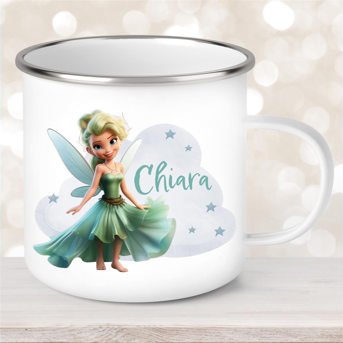 Tasse Fee #5 Wunschname Emaille Kinderbecher personalisiert