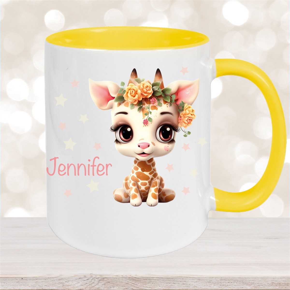 Tasse Wunschname Giraffe #1 Keramik Kinderbecher versch. Farben