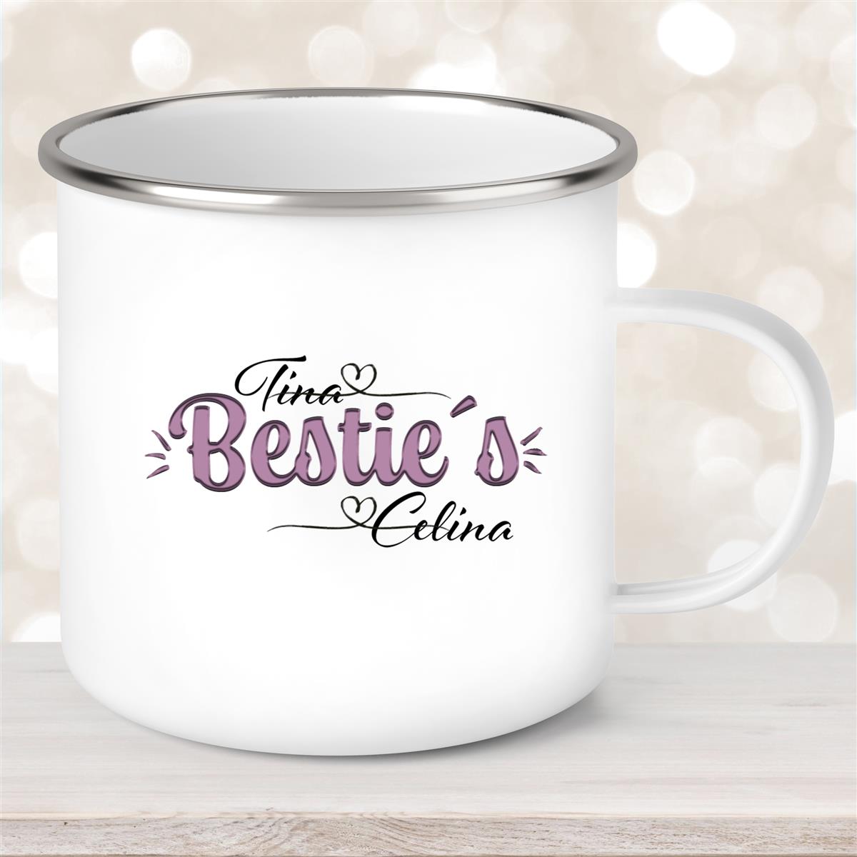 Tasse Wunschname Lieblings-Bestie #1 Emaille personalisiert