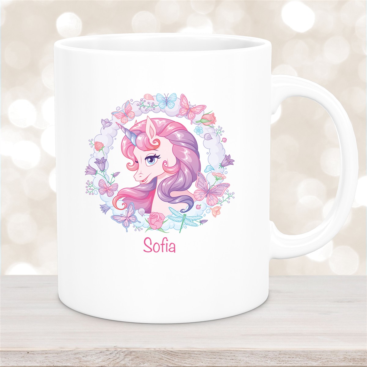 Tasse Wunschname Einhorn #1 Keramik Kinderbecher personalisiert versch. Farben
