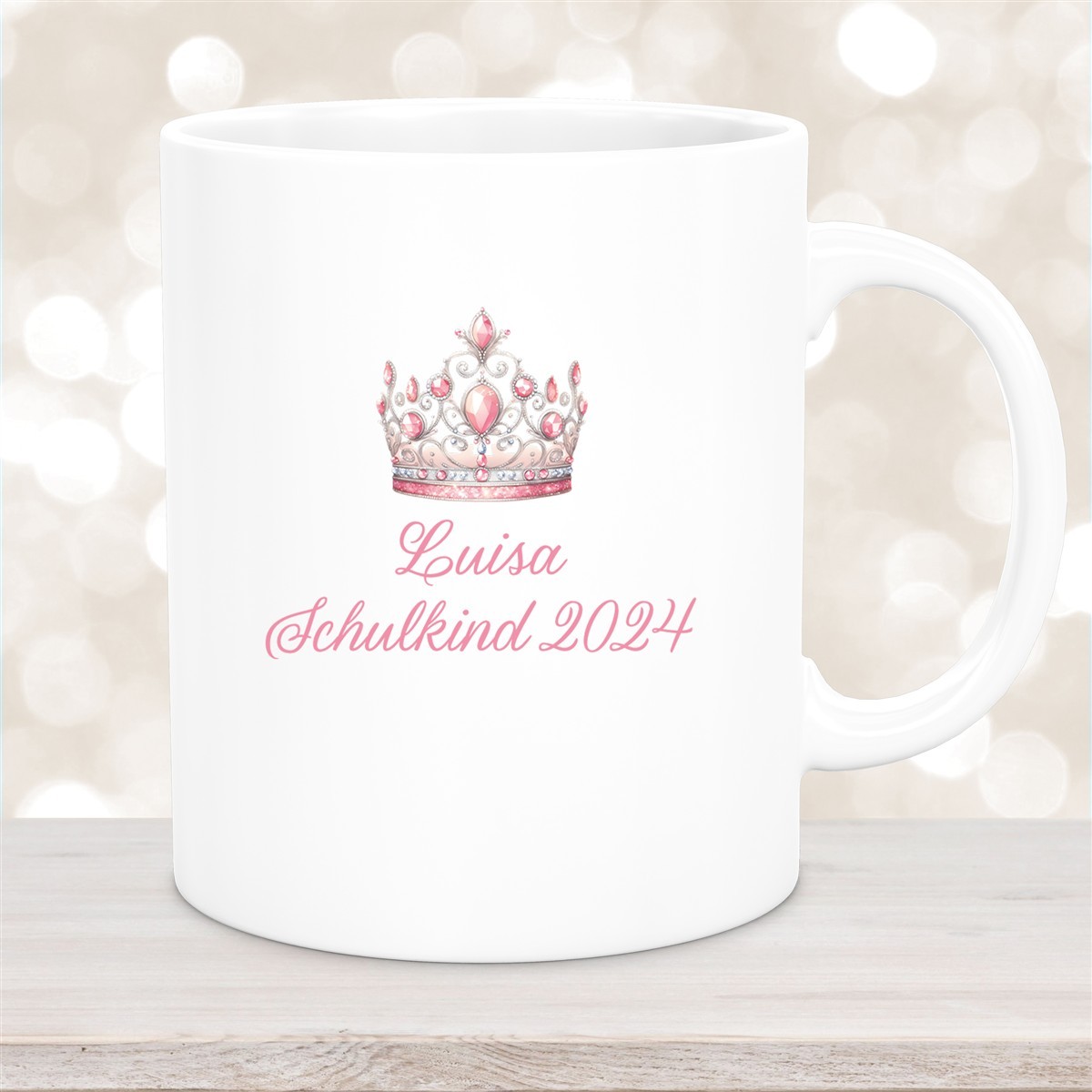 Tasse Schulkind #15 Wunschname Prinzessin#1 Keramik Kinderbecher Personalisiert versch. Farben