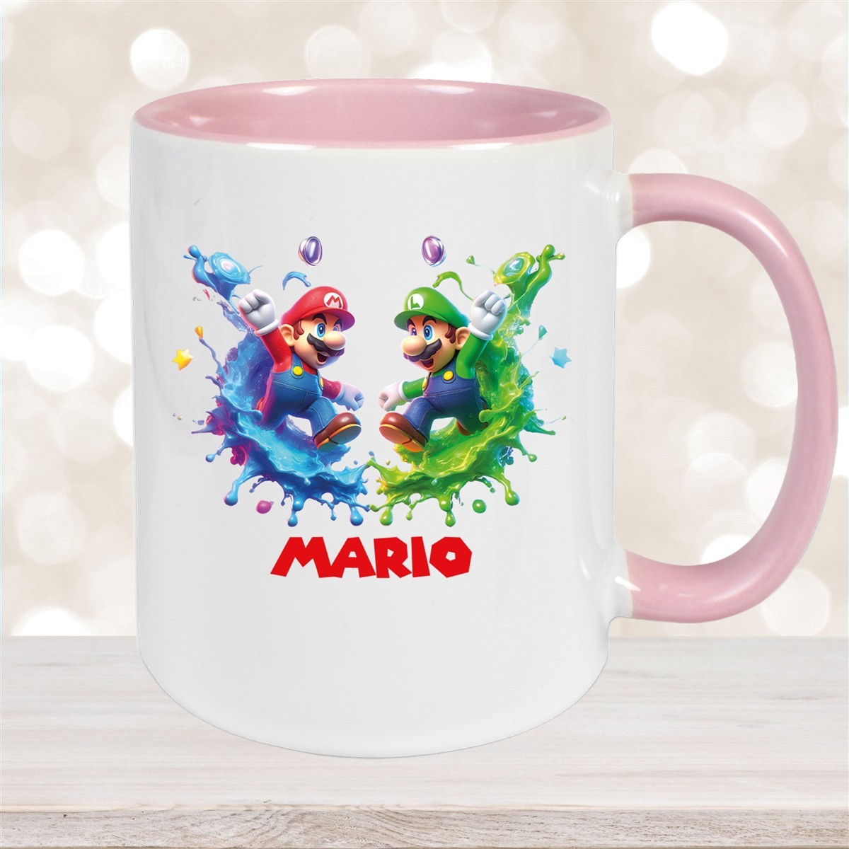 Tasse Wunschname Super-Mario #7 Keramik Kinderbecher personalisiert versch. Farben