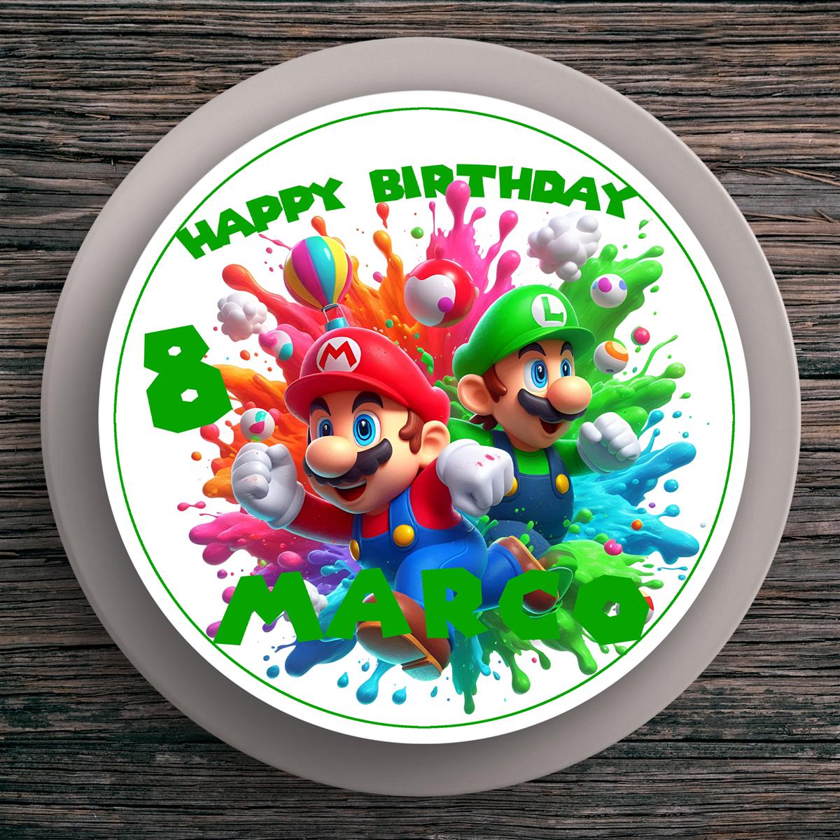Tortenaufleger Geburtstag Super-Mario #2 – Magische Kuchendekoration für Kindergeburtstage