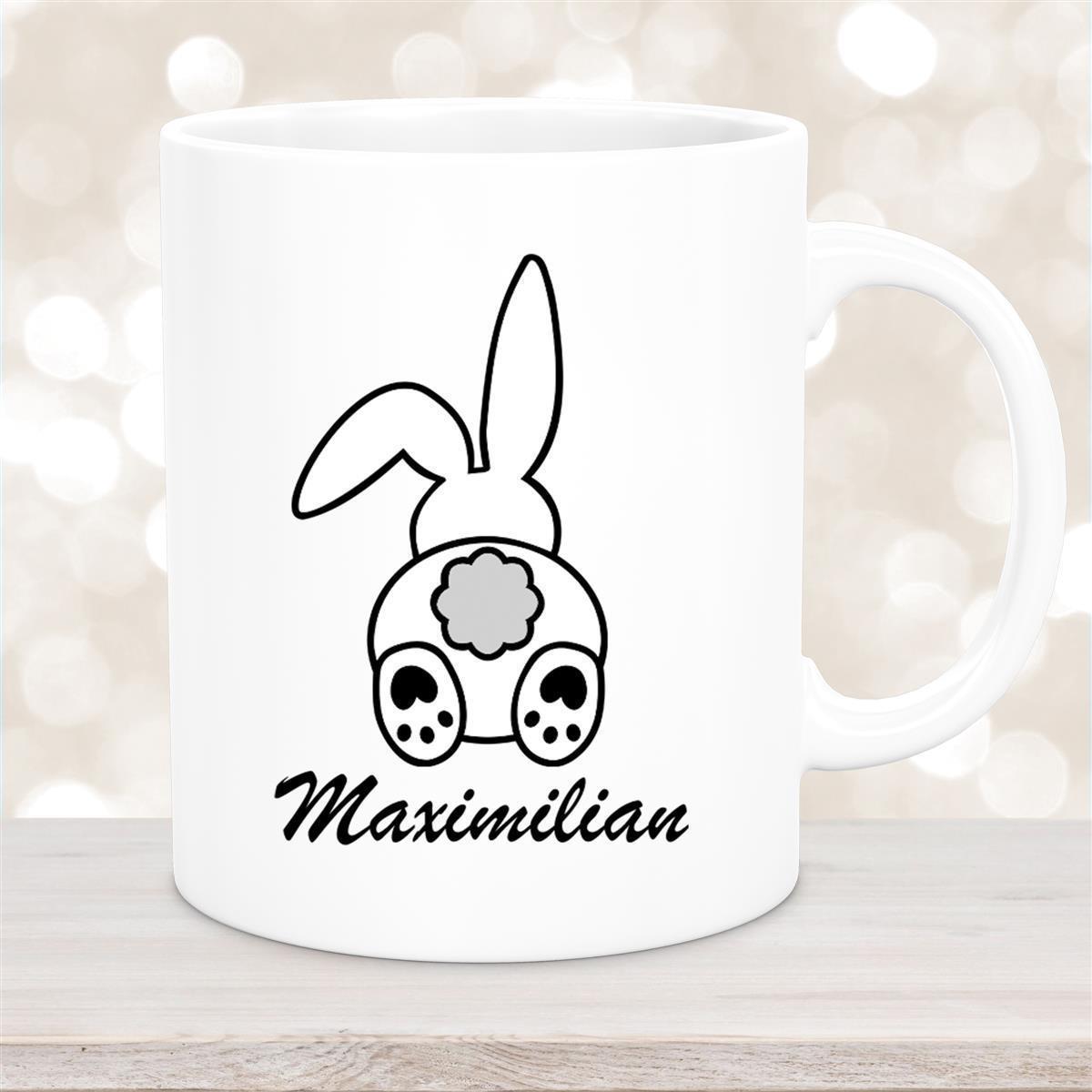 Tasse Ostern - Hase #4 Wunschnamen personalisiert Keramik Weiß