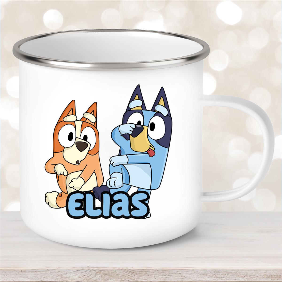 Tasse Bluey #3 Wunschname Emaille Kinderbecher personalisiert