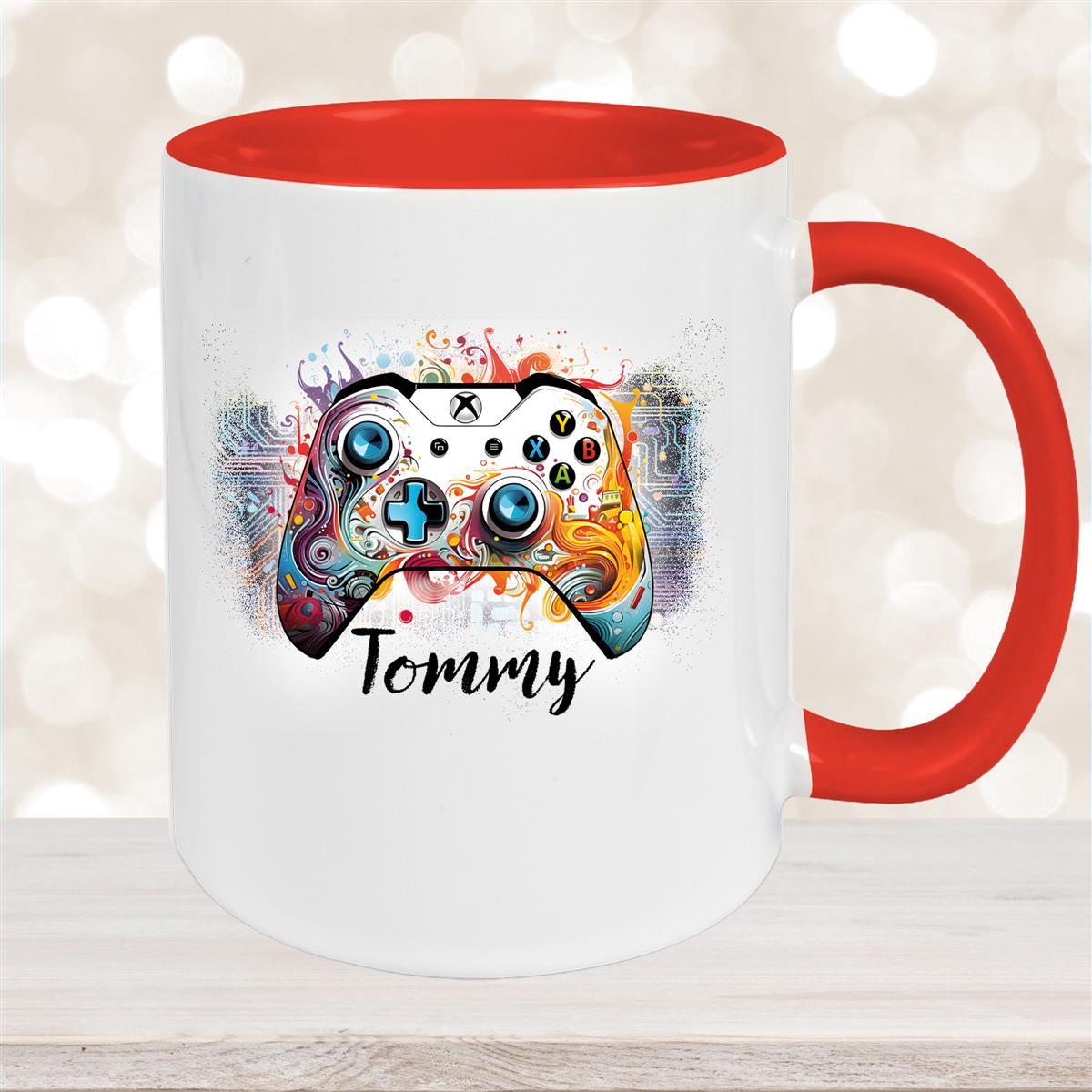 Tasse Gamer #2 Wunschname Keramik Kinderbecher personalisiert versch. Farben
