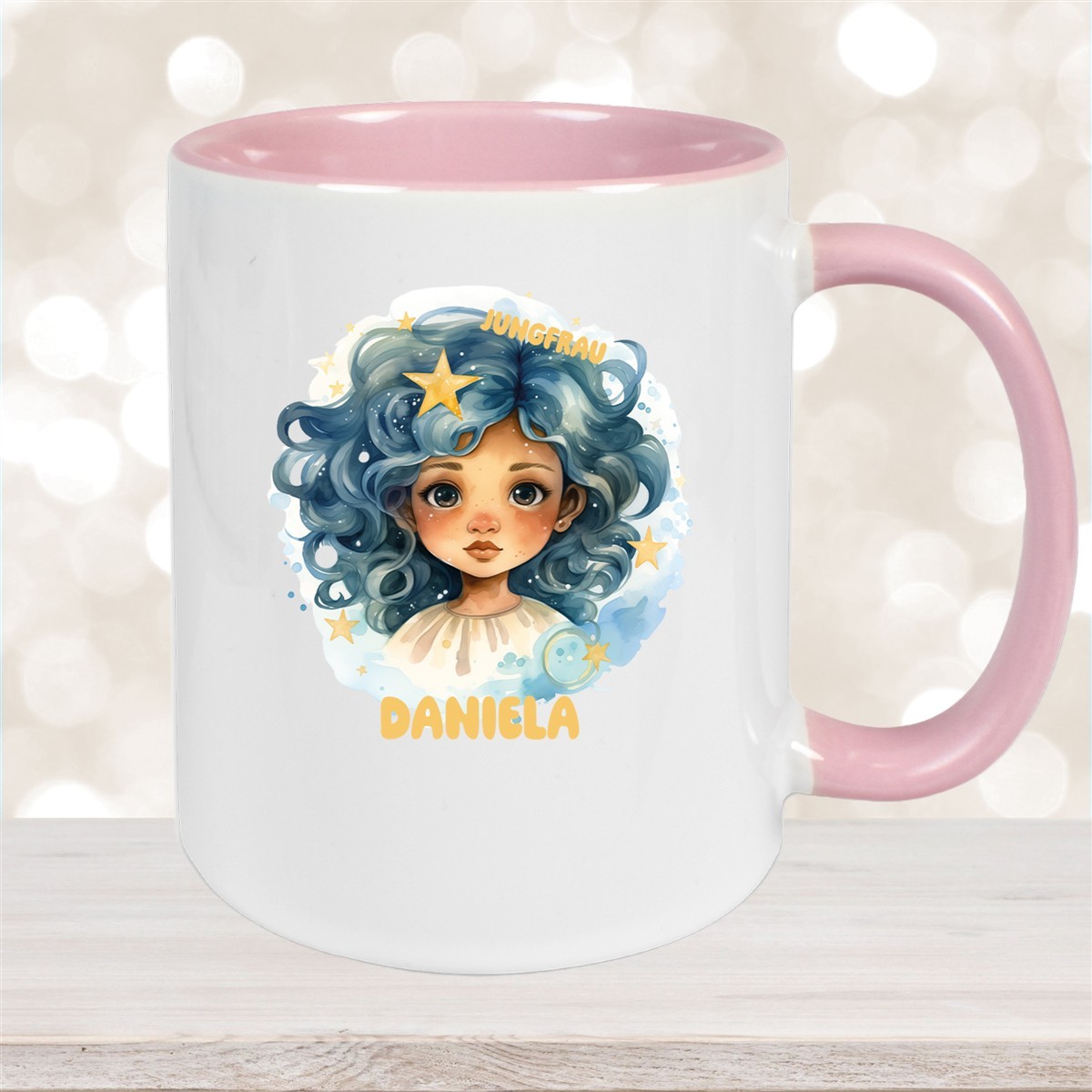 Tasse Sternzeichen Kinder Jungfrau #1 Wunschname Keramik Kinderbecher personalisiert versch. Farben