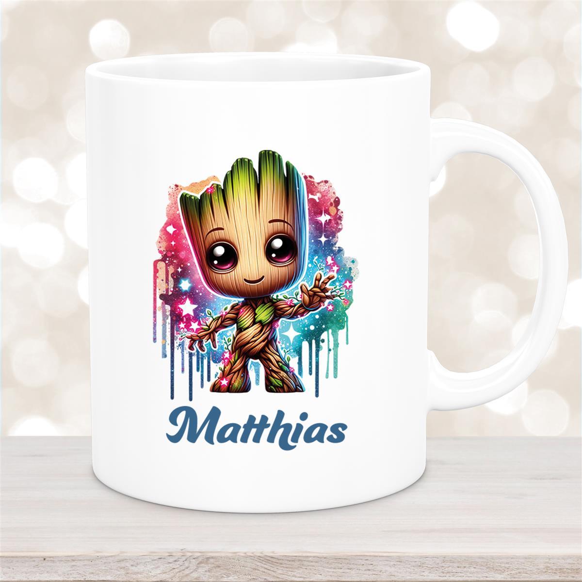 Tasse Baby-Groot #2 Wunschname Keramik Kinderbecher personalisiert Weiß