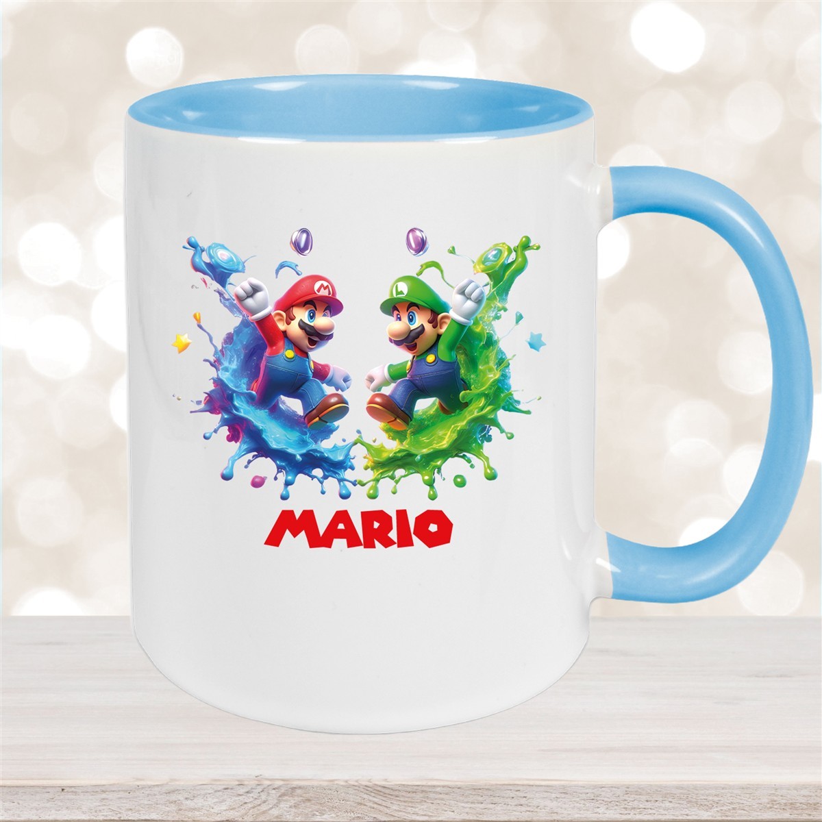 Tasse Wunschname Super-Mario #7 Keramik Kinderbecher personalisiert versch. Farben