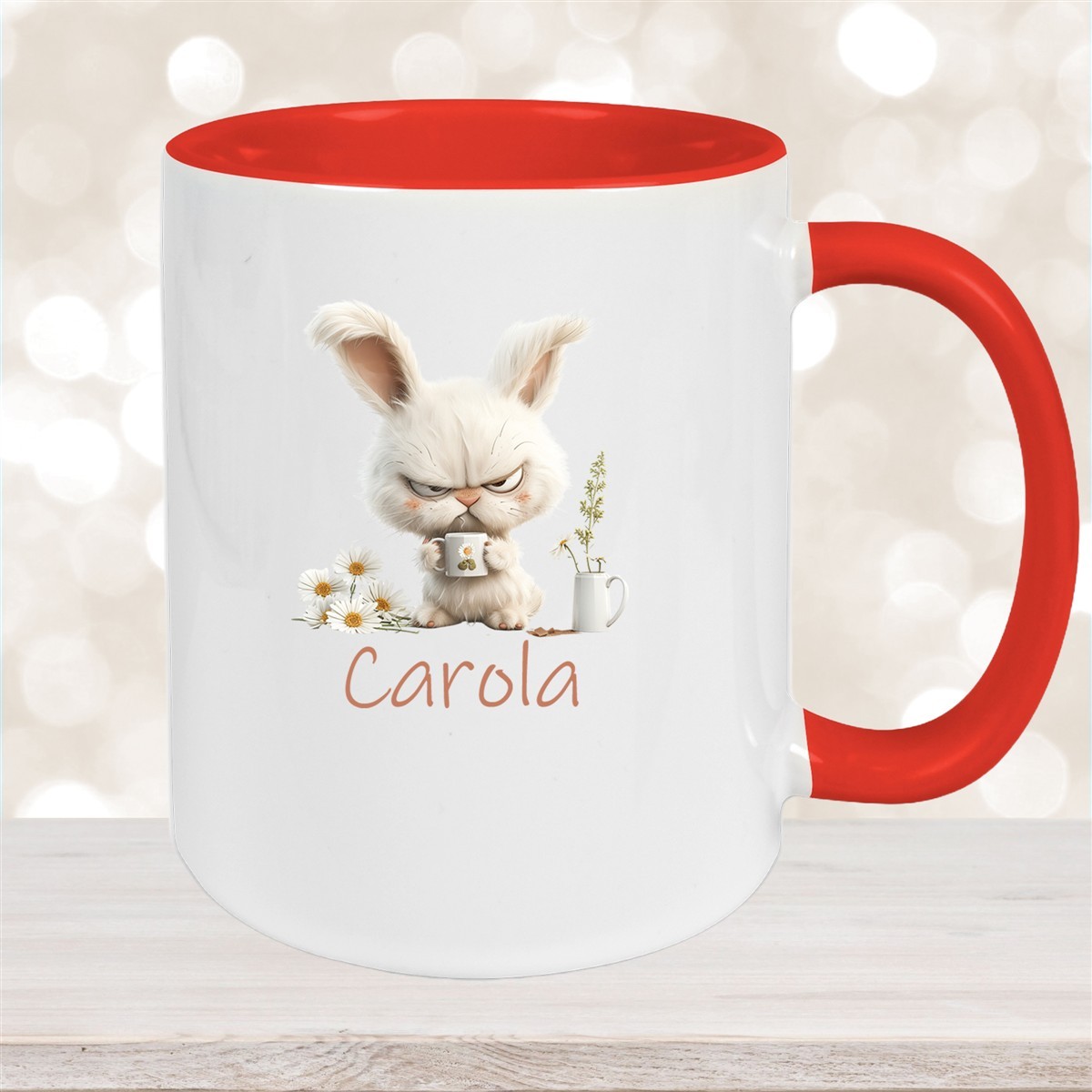 Tasse Ostern Grumpy-Bunny #1 Wunschnamen Keramik personalisiert versch. Farben