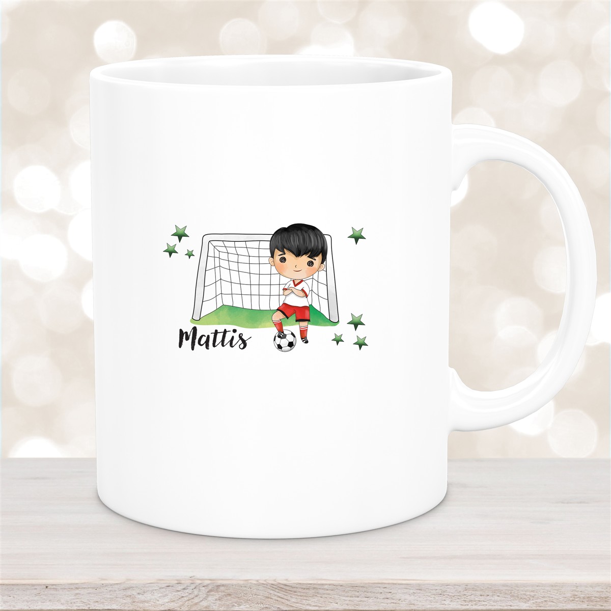 Tasse Fußball #2 Wunschname Keramik Kinderbecher personalisiert versch. Farben