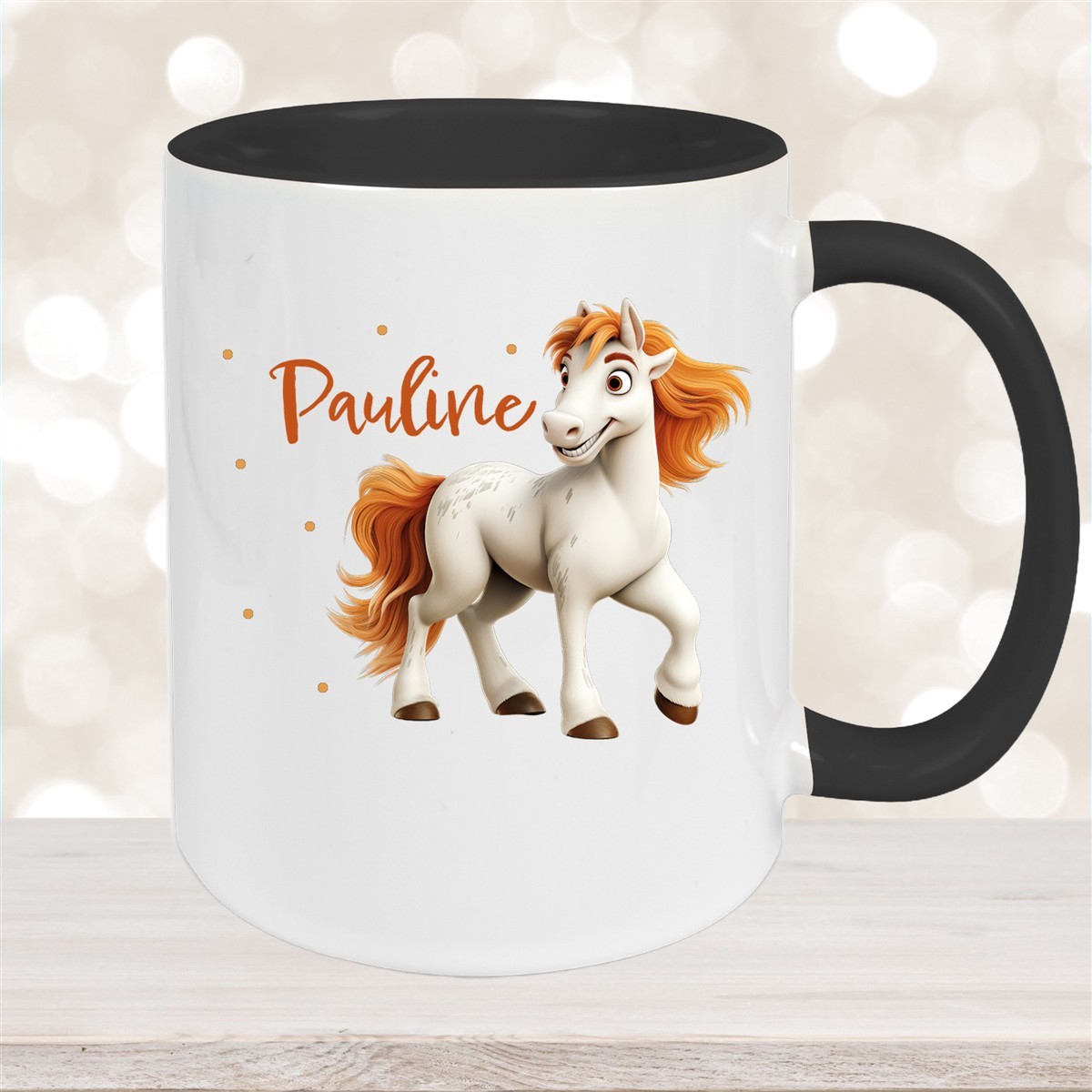 Tasse Pferd #1 Wunschname Keramik Kinderbecher personalisiert versch. Farben