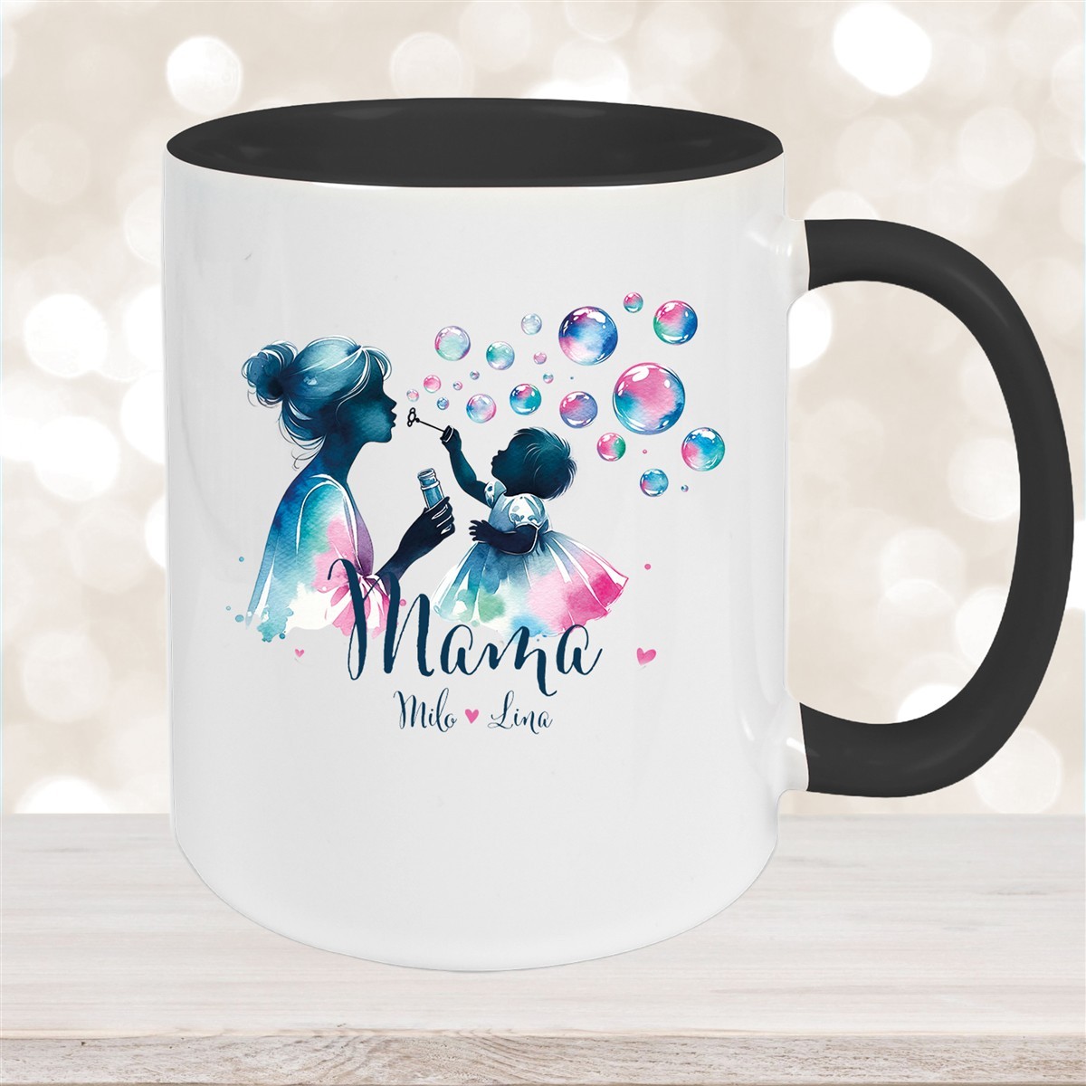Tasse Muttertag #10 Wunschnamen Keramik Personalisiert versch. Farben