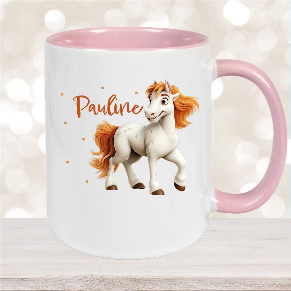 Tasse Pferd #1 Wunschname Keramik Kinderbecher personalisiert versch. Farben