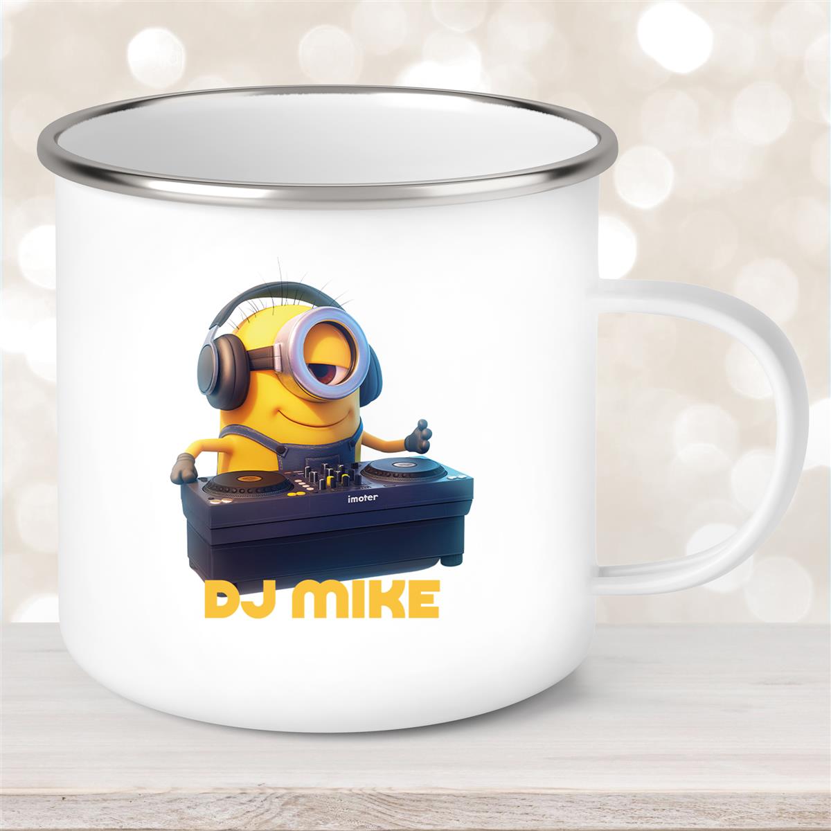 Tasse Minions Kinder Minion #9 DJ Wunschname Emaille Kinderbecher personalisiert
