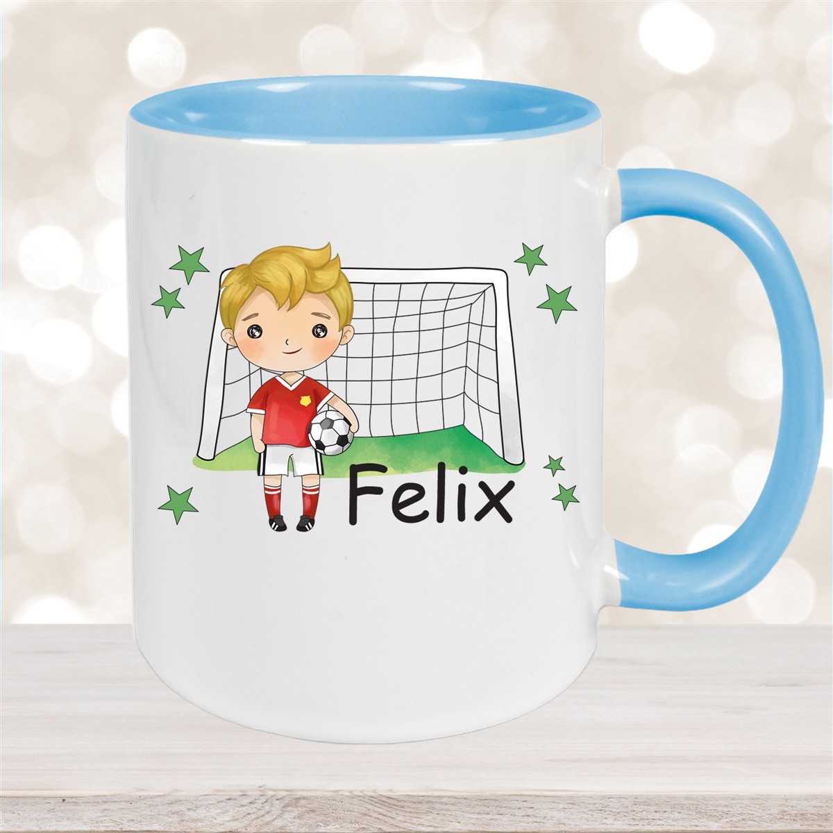 Tasse Fußball #1 Wunschname Keramik Kinderbecher personalisiert versch. Farben