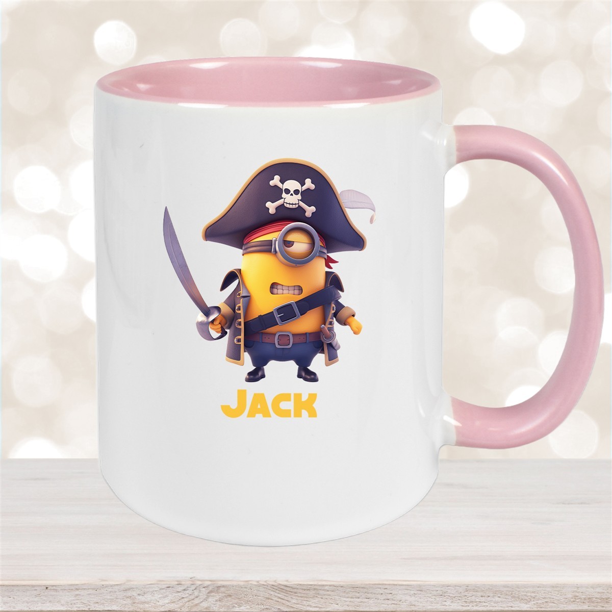 Tasse Minions Kinder Minion #1 Pirat Wunschname Keramik Kinderbecher personalisiert versch. Farben