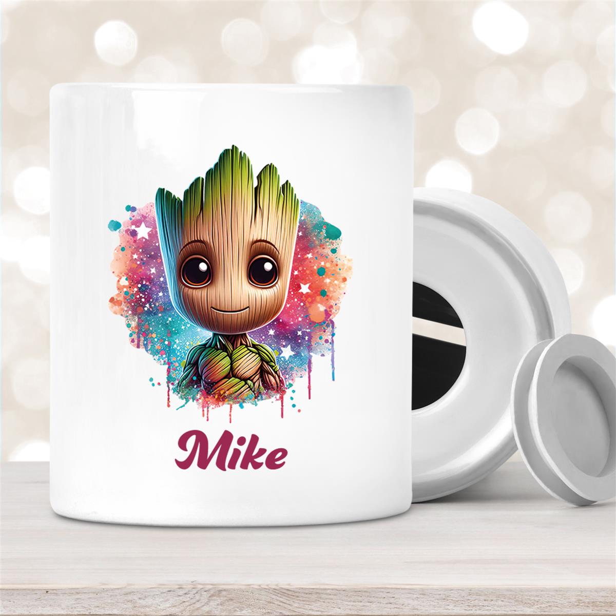 Spardose mit Wunschname Baby-Groot #4 personalisiert