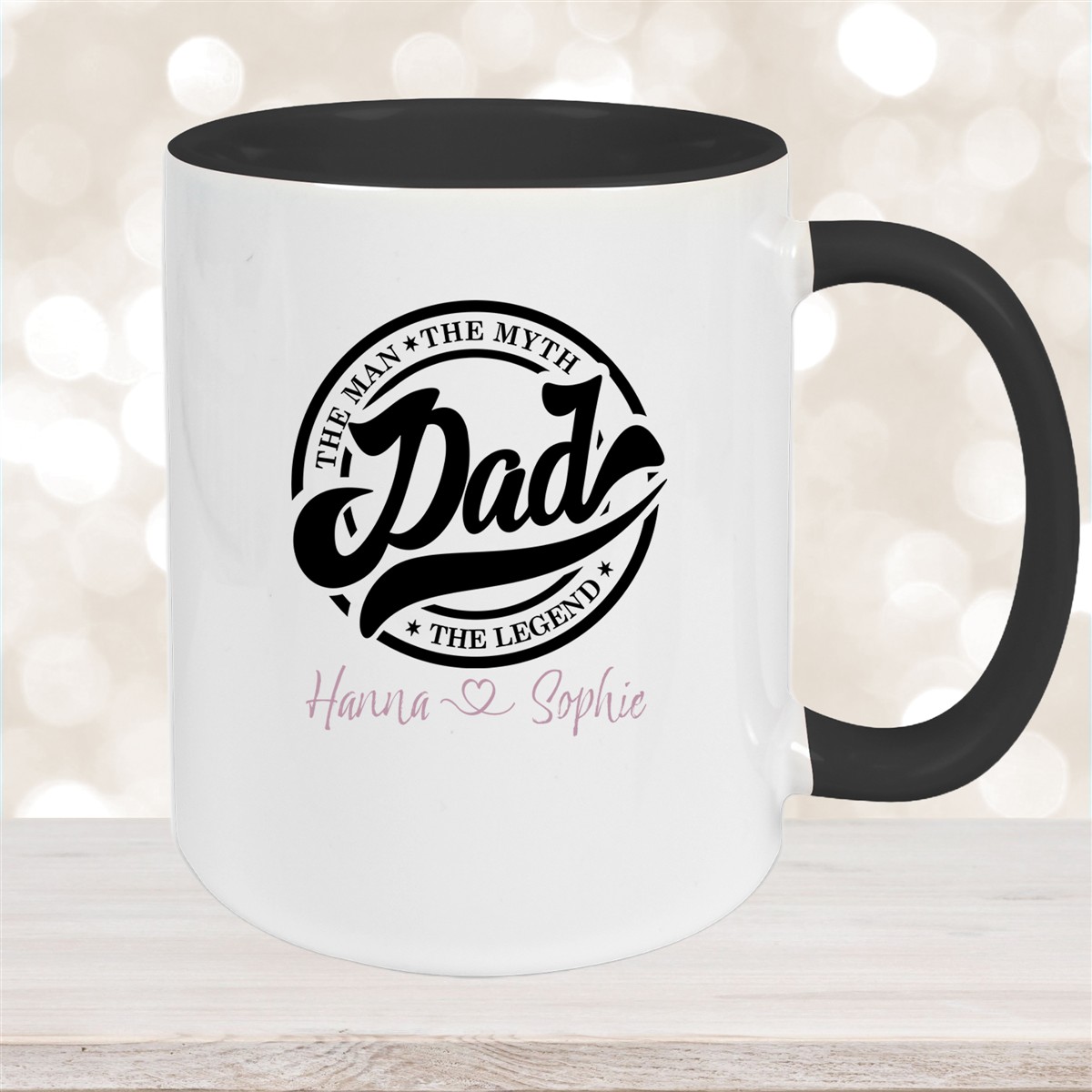 Tasse Vatertag #8 Papa, "The Legend" Wunschnamen Keramik Personalisiert versch. Farben