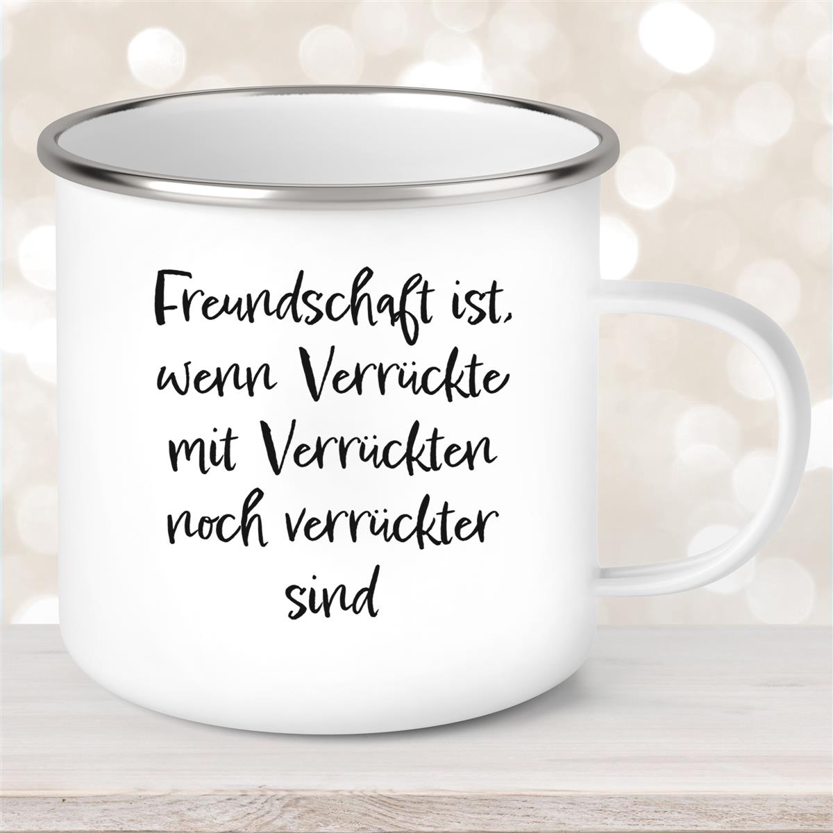 Tasse Wunschname Freundschaft Liebe #1 Emaille