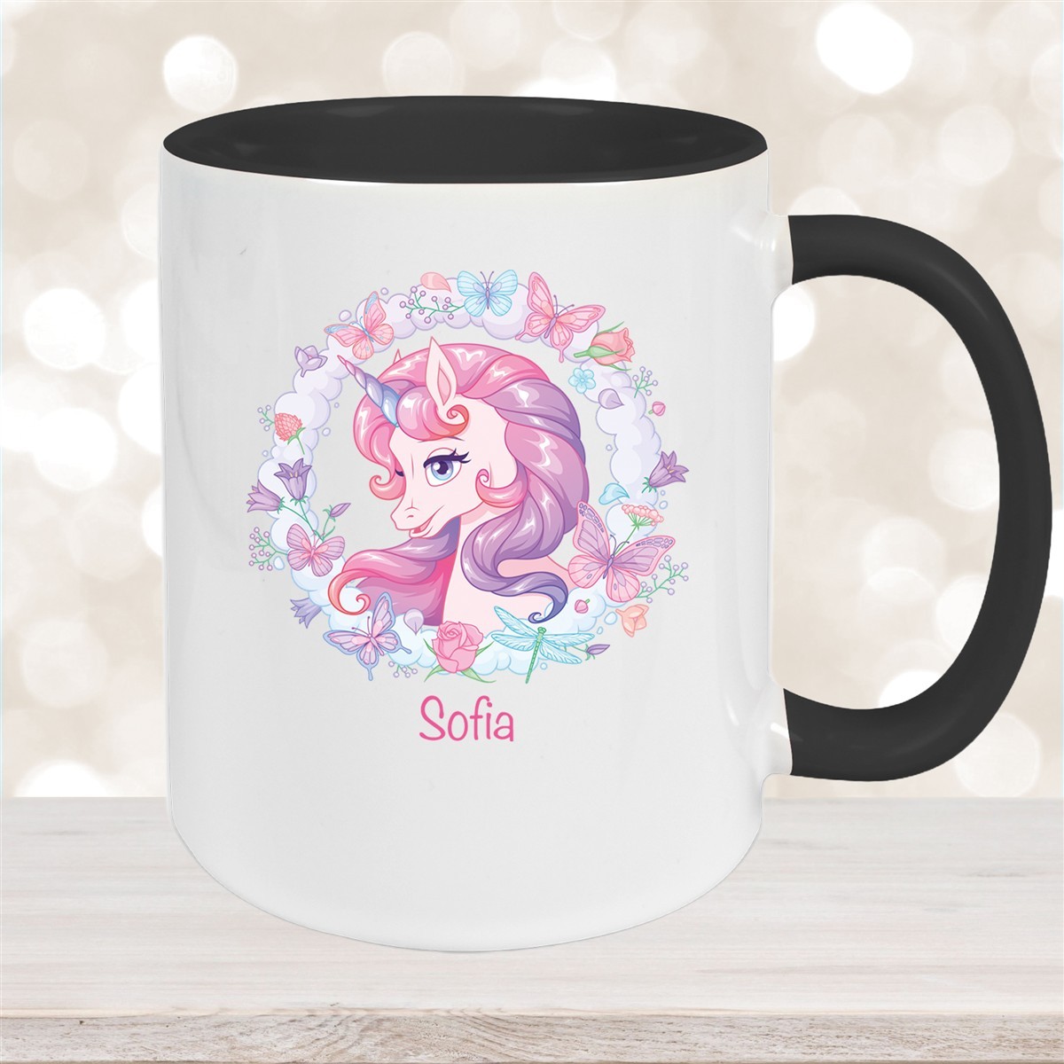 Tasse Wunschname Einhorn #1 Keramik Kinderbecher personalisiert versch. Farben