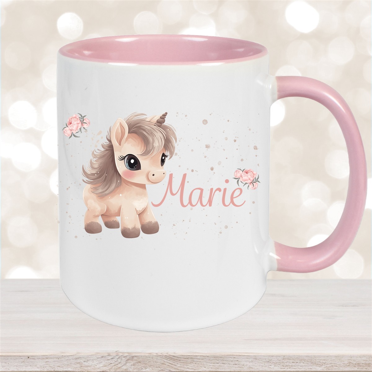 Tasse Einhorn #8 Wunschname Keramik Kinderbecher personalisiert versch. Farben