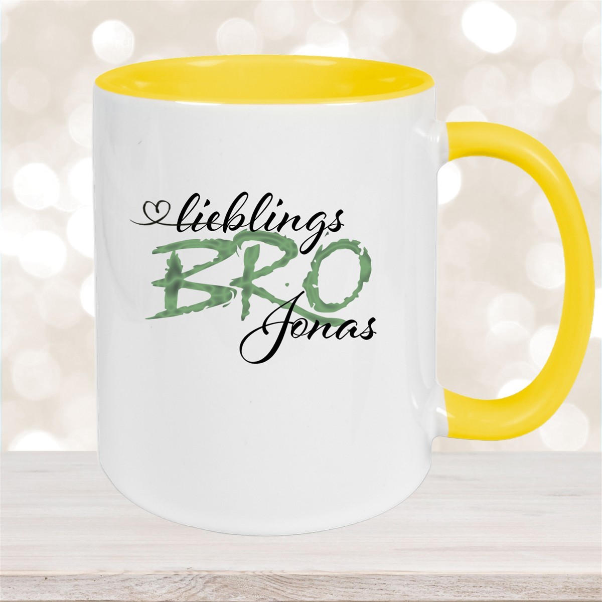 Tasse Wunschname Lieblings-BRO #2 personalisiert Keramik Becher versch. Farben