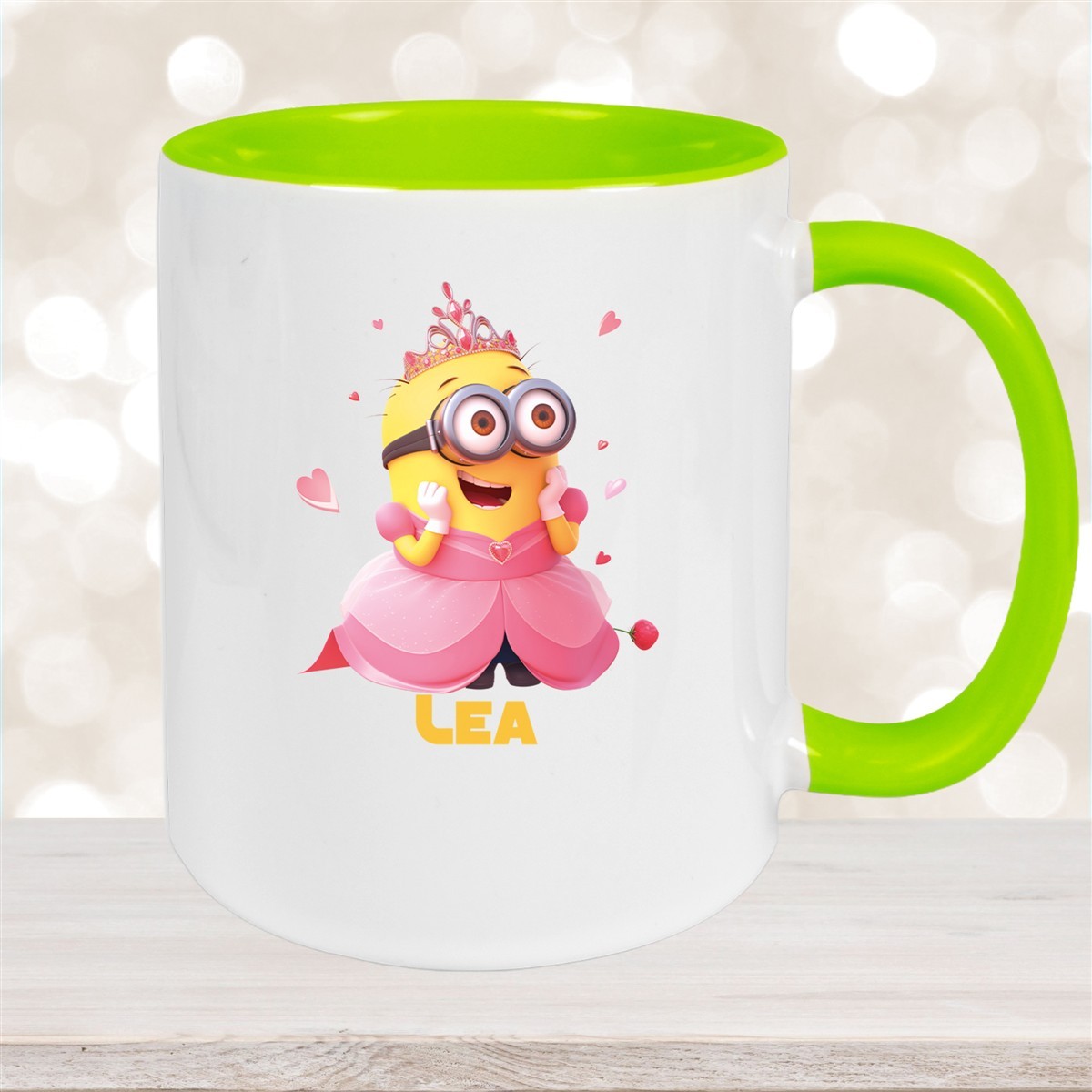 Tasse Minions Kinder Minion #7 Prinzessin Wunschname Keramik Kinderbecher personalisiert versch. Farben
