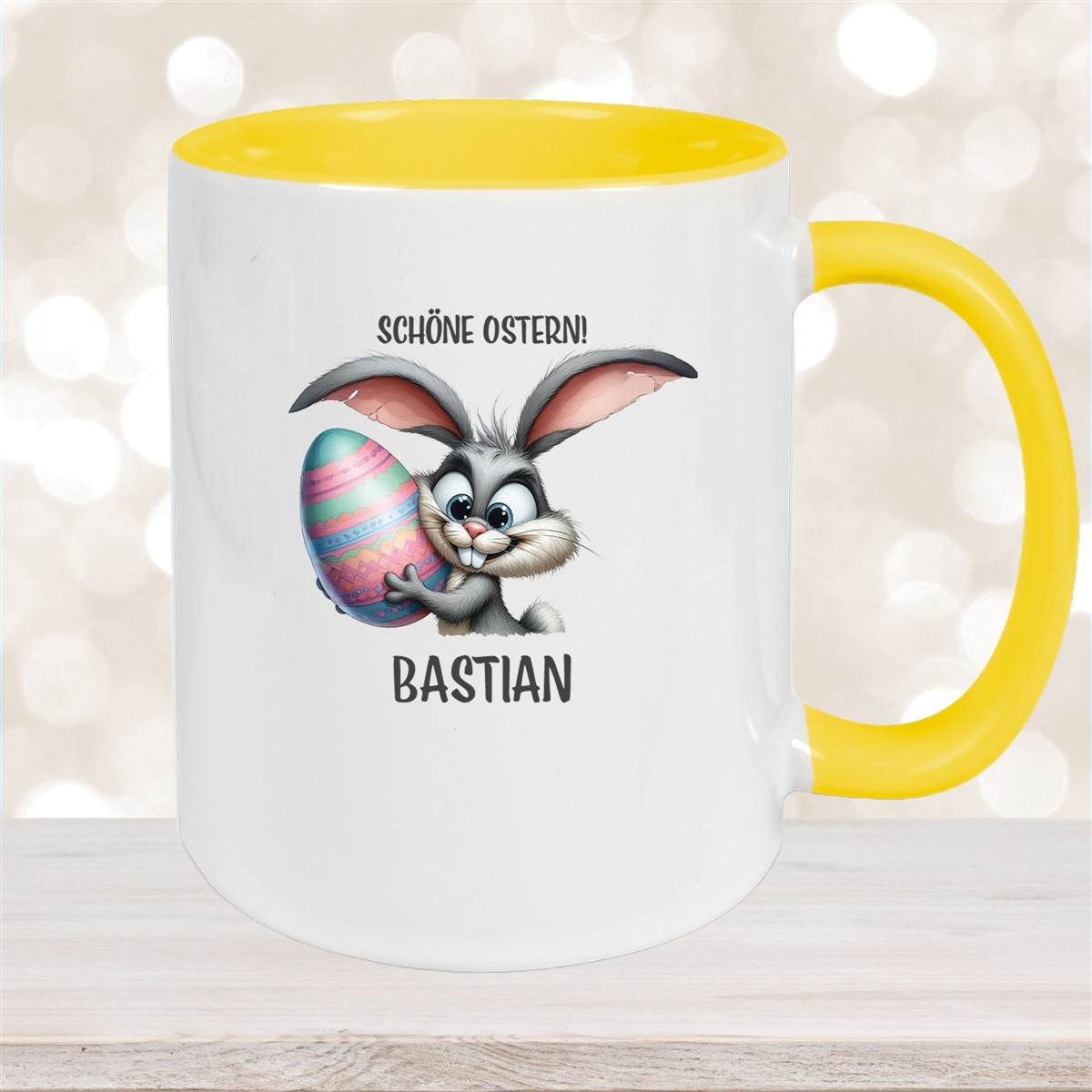 Tasse Ostern - Hase #5 Wunschnamen Keramik personalisiert versch. Farben