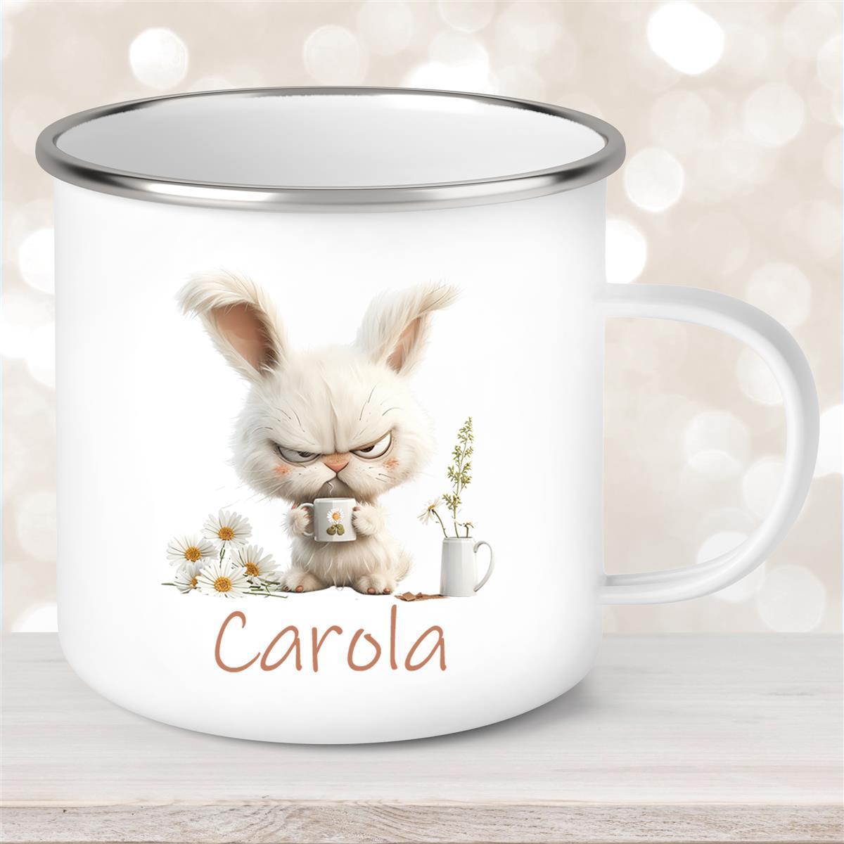 Tasse Ostern Grumpy-Bunny #1 Wunschnamen personalisiert Emaillie