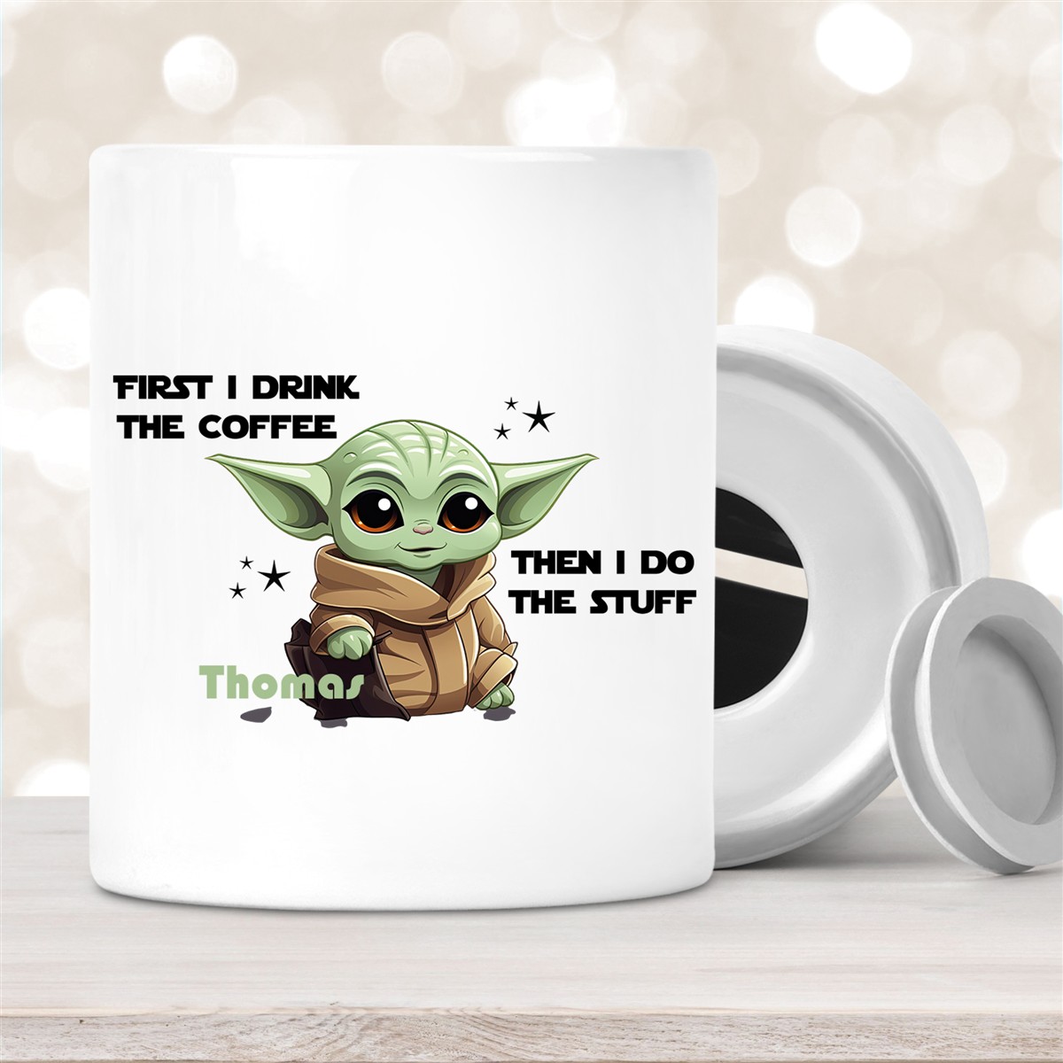 Spardose Baby-Yoda #2 Wunschname personalisiert