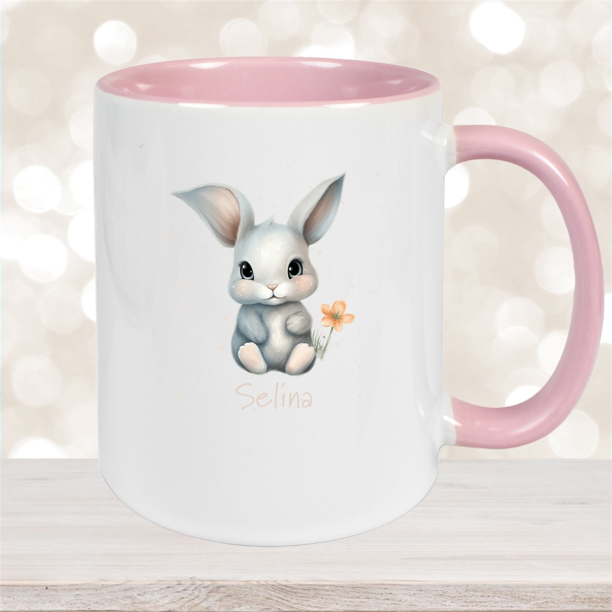 Tasse Ostern - Hase #2 Wunschnamen Keramik personalisiert versch. Farben