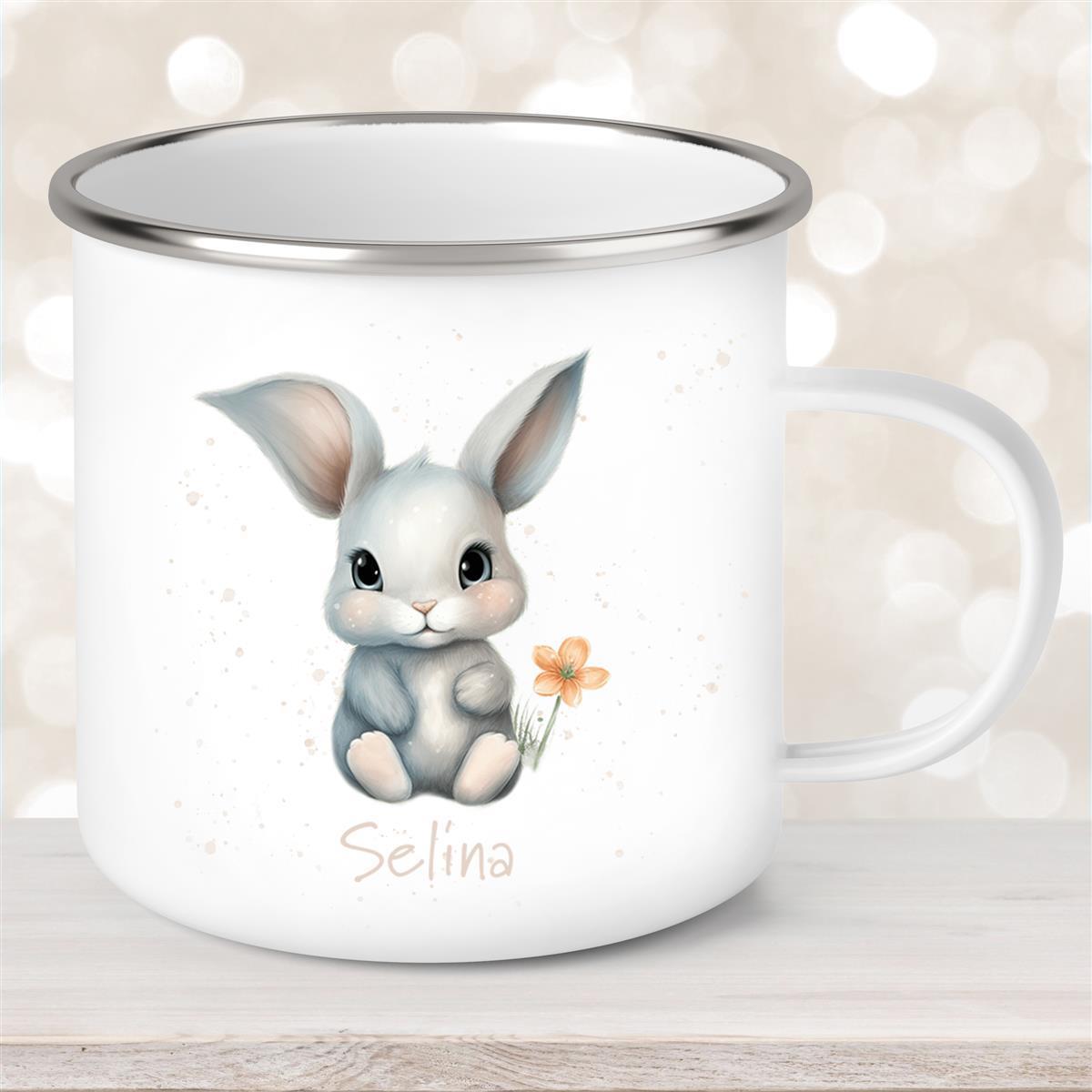 Tasse Ostern - Hase #2 Wunschnamen personalisiert Emaillie