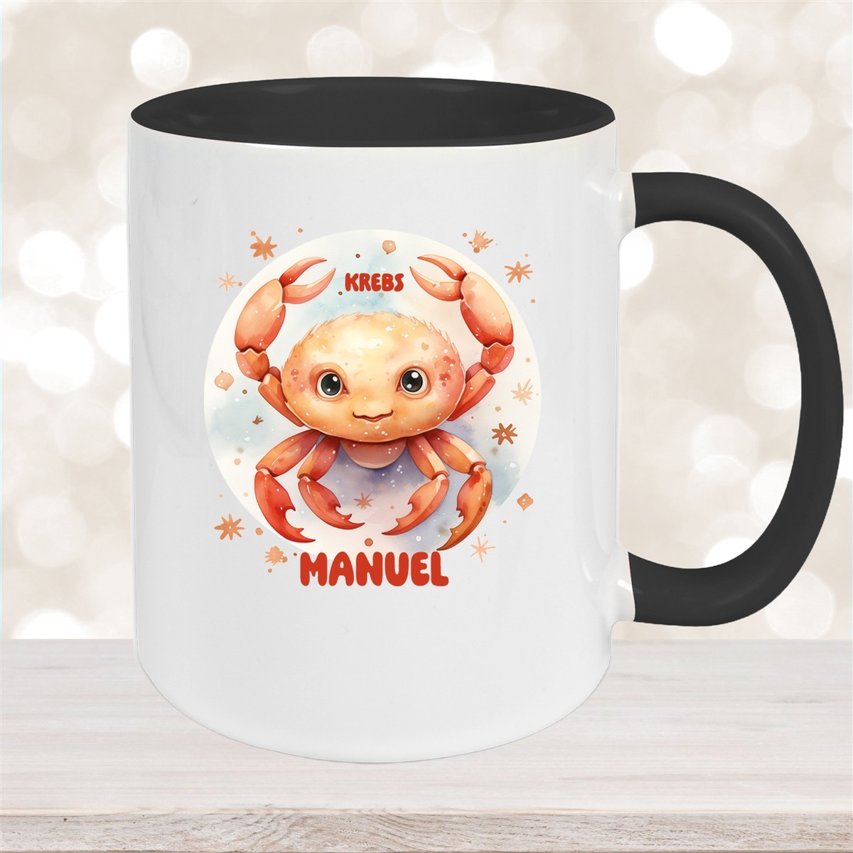 Tasse Sternzeichen Kinder Krebs #1 Wunschname Keramik Kinderbecher personalisiert versch. Farben
