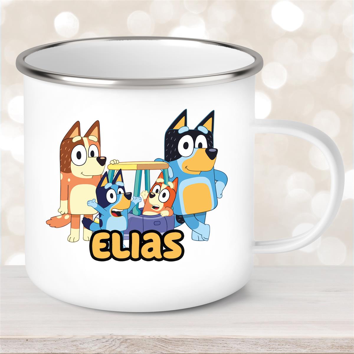 Tasse Bluey #2 Wunschname Emaille Kinderbecher personalisiert