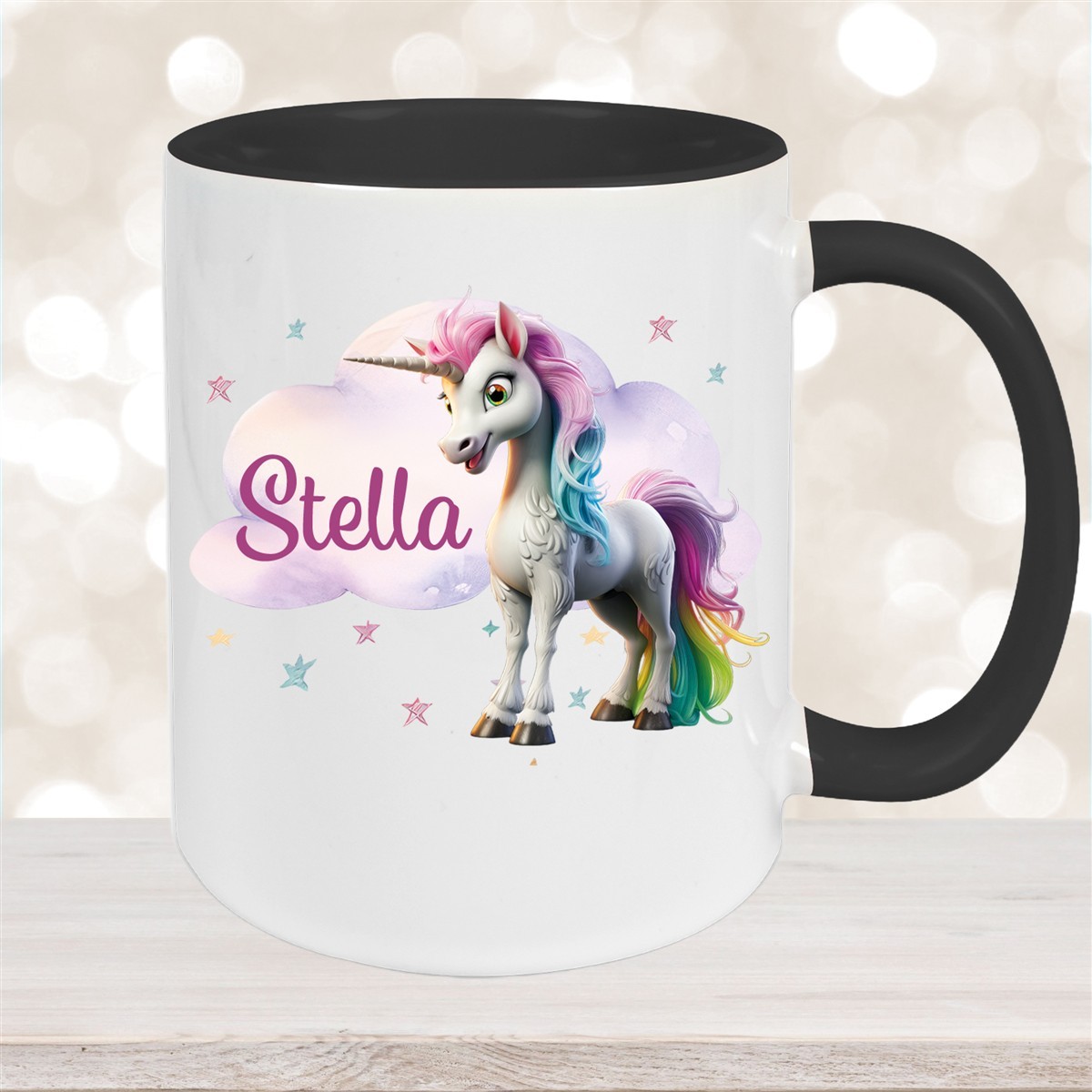 Tasse Einhorn Wolke #4 Wunschname Keramik Kinderbecher personalisiert versch. Farben