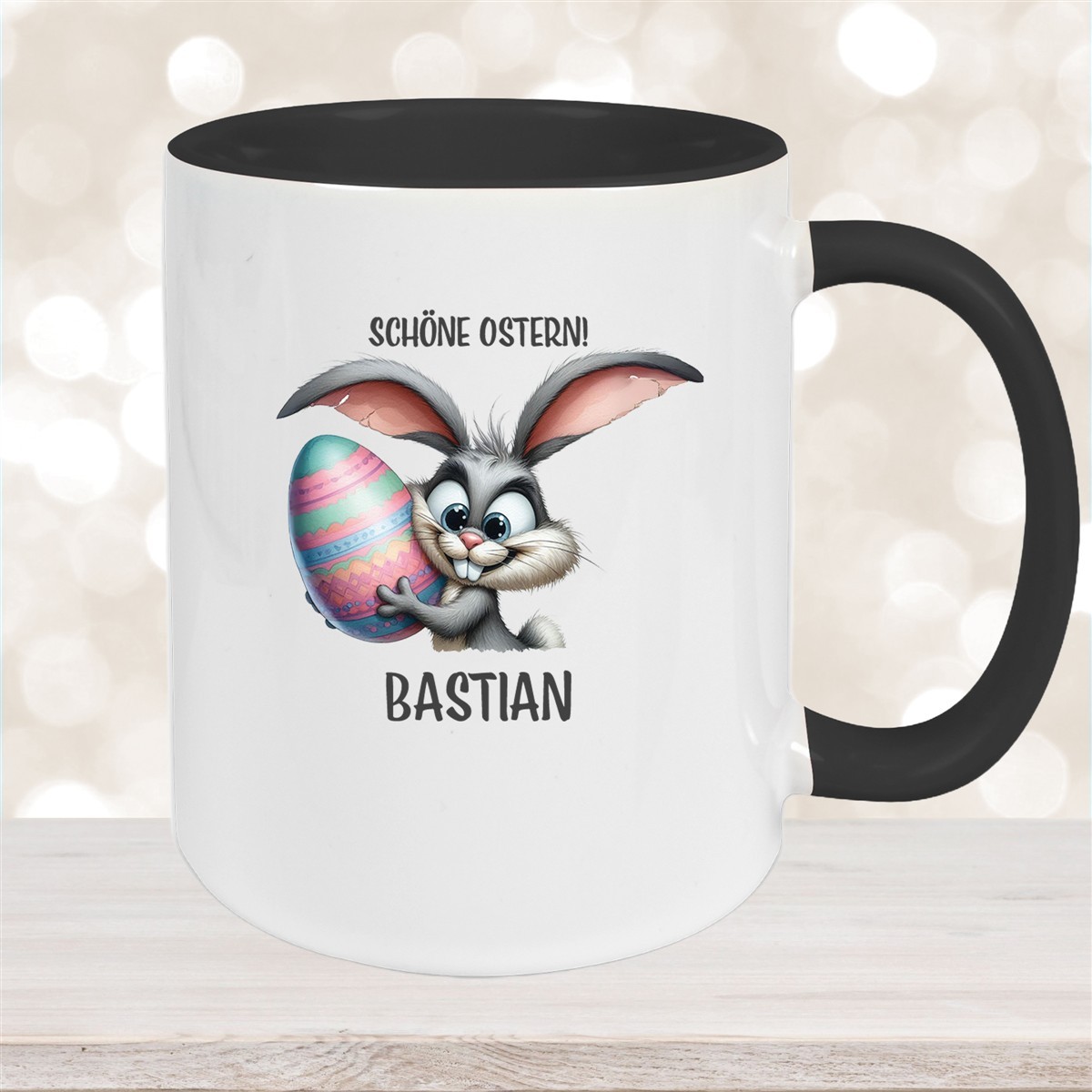 Tasse Ostern - Hase #5 Wunschnamen Keramik personalisiert versch. Farben