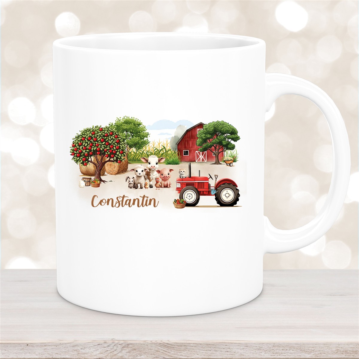 Tasse Wunschname Bauernhof #1 Keramik Kinderbecher personalisiert versch. Farben