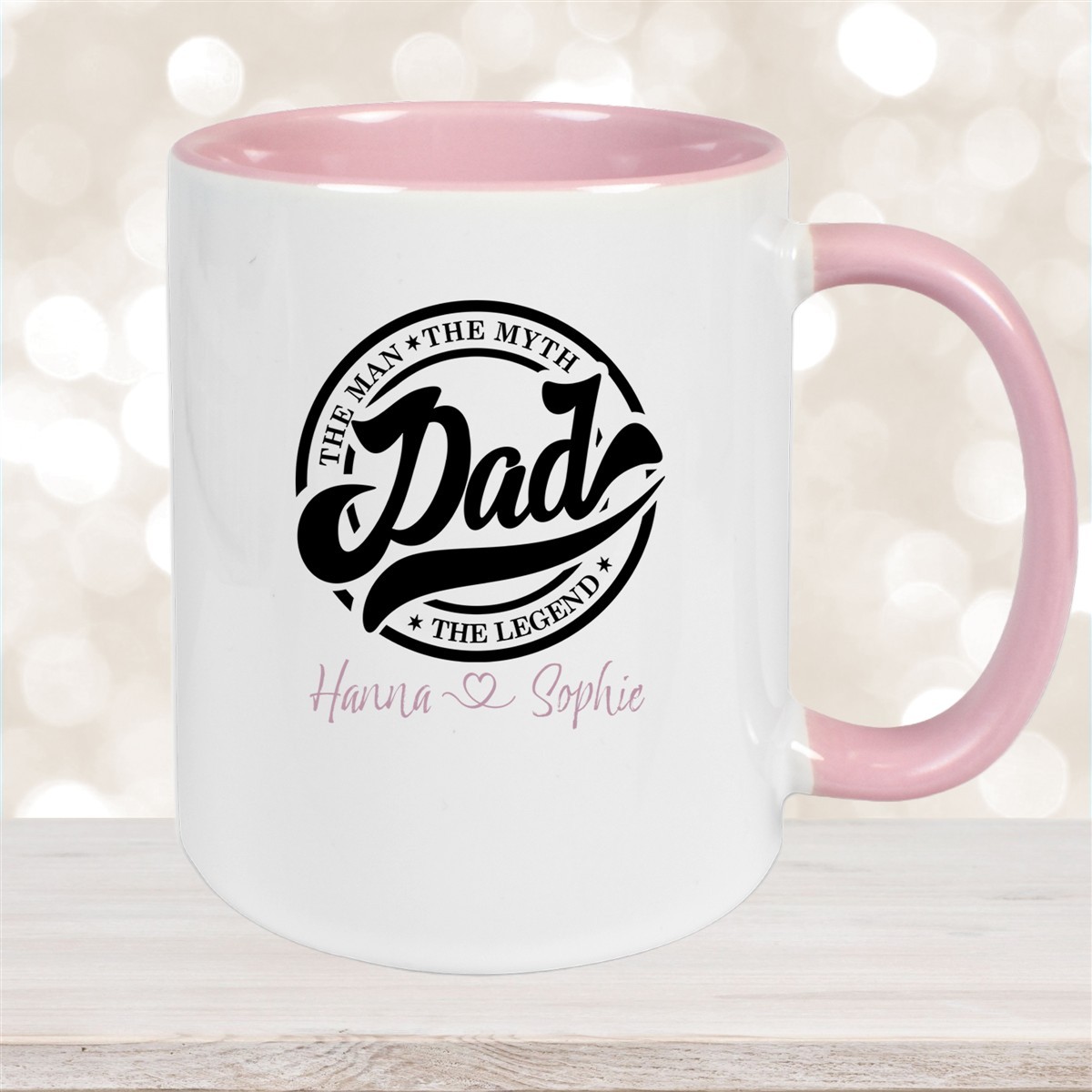 Tasse Vatertag #8 Papa, "The Legend" Wunschnamen Keramik Personalisiert versch. Farben