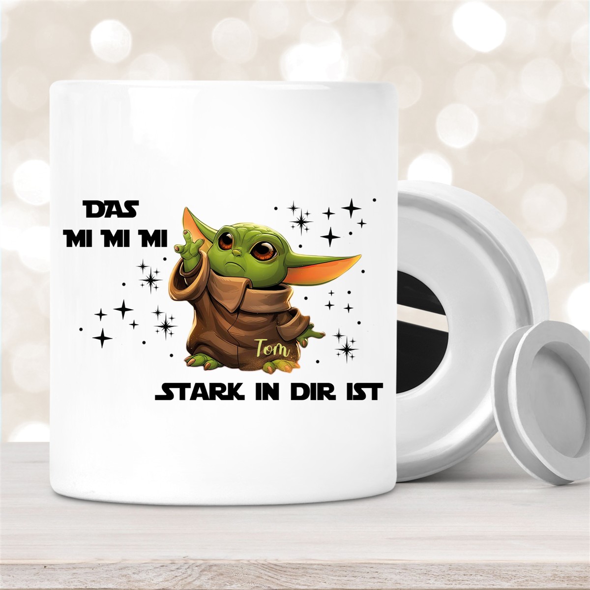 Spardose Baby-Yoda #1 Wunschname personalisiert