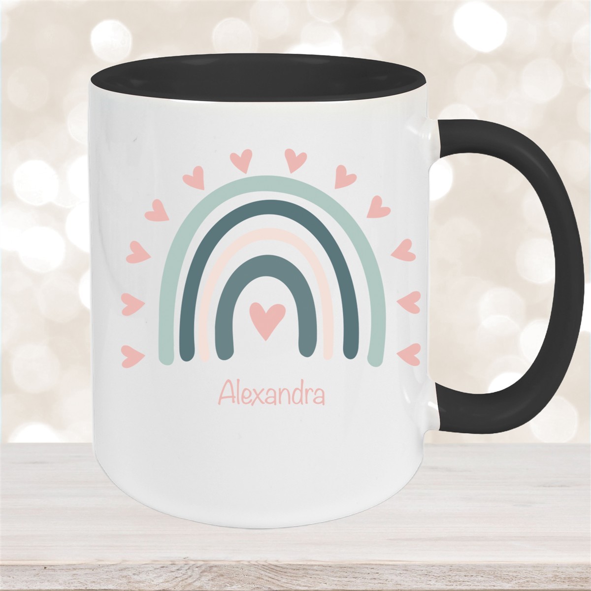 Tasse Wunschname Regenbogen #4 Keramik Kinderbecher versch. Farben