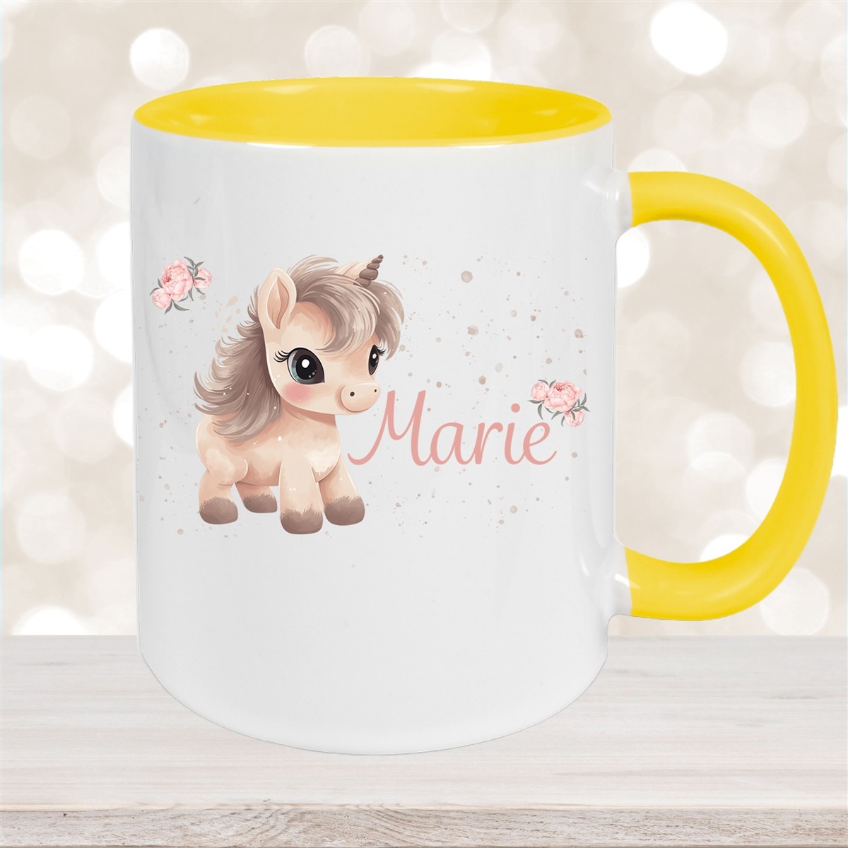 Tasse Einhorn #8 Wunschname Keramik Kinderbecher personalisiert versch. Farben